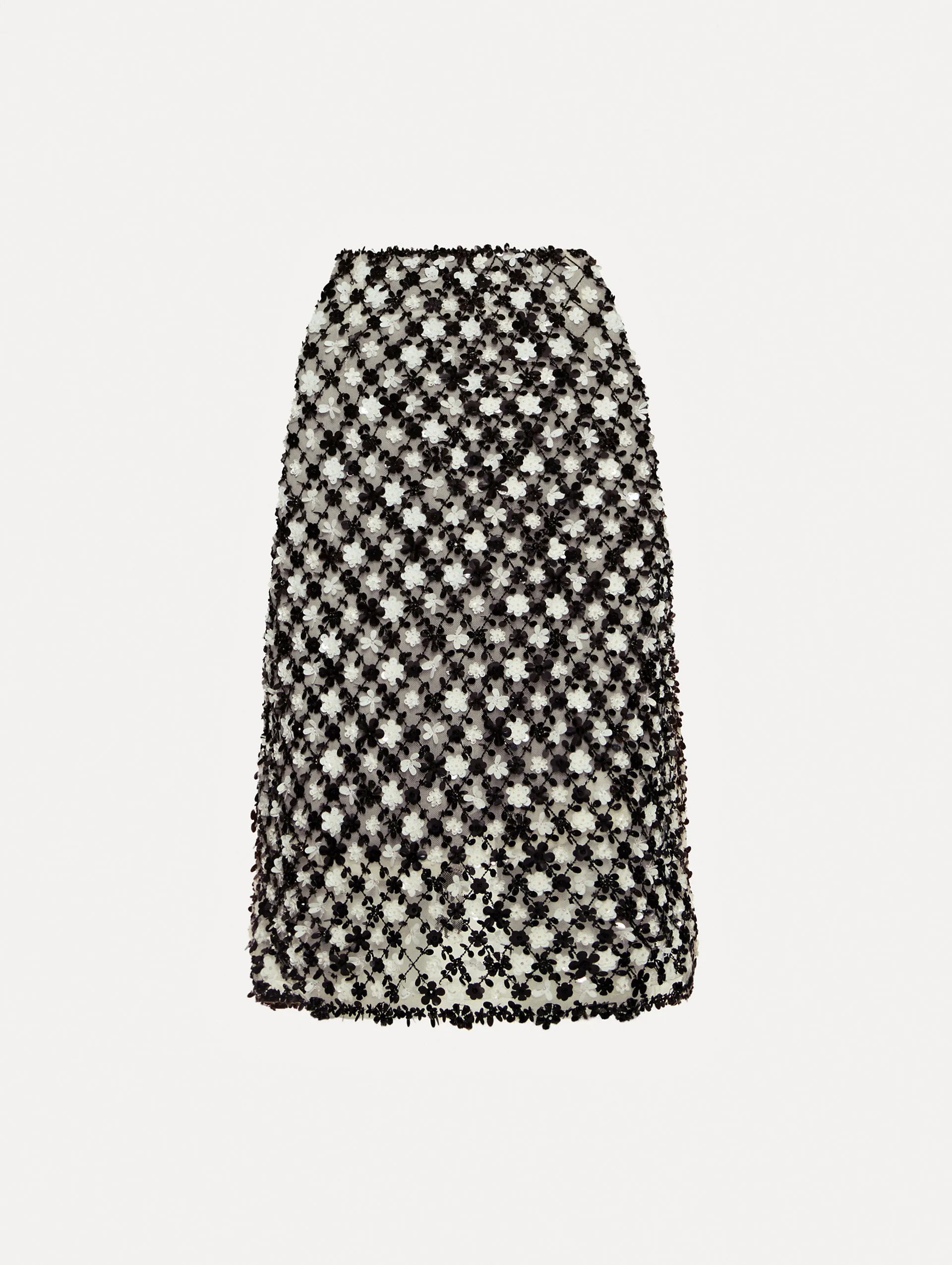 Sequin Floret Embroidered Skirt sold by Oscar de la Renta