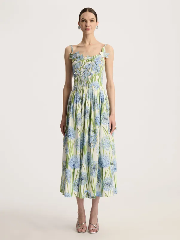 Allium Embroidered Cotton Poplin Dress sold by Oscar de la Renta