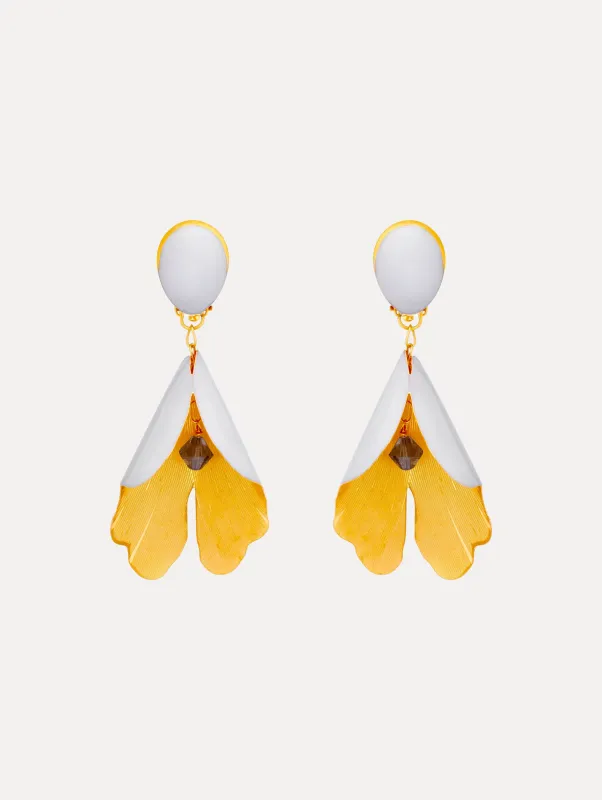 Enamel Bellflower Clip-On Earrings sold by Oscar de la Renta