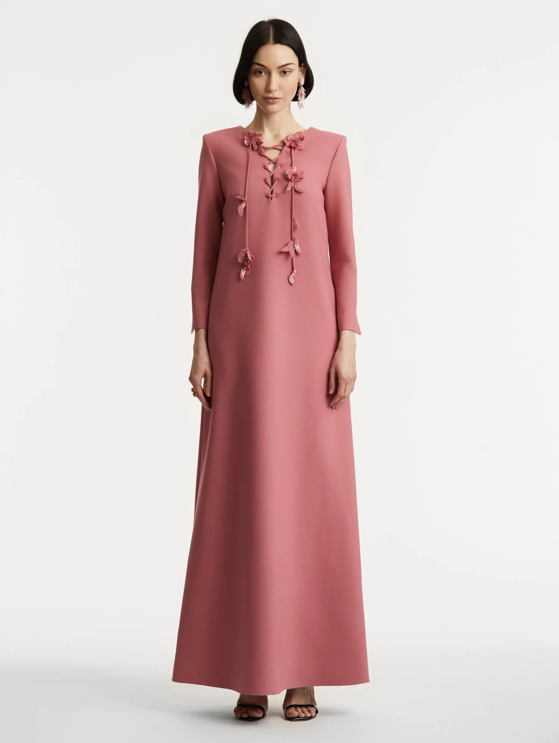 Floral Lace-Up Caftan sold by Oscar de la Renta product image thumbnail 2