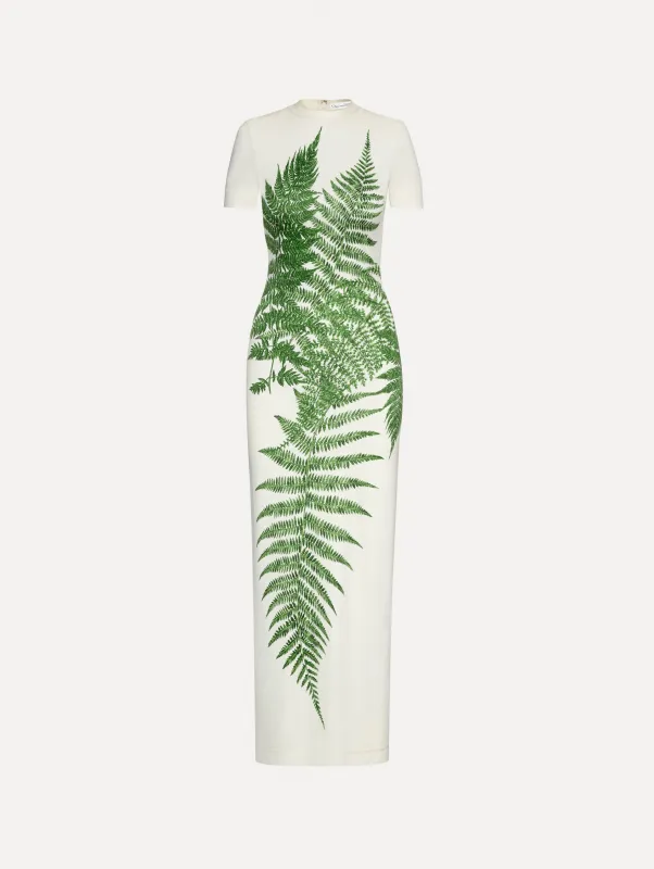 Fern Printed Jersey Dress sold by Oscar de la Renta