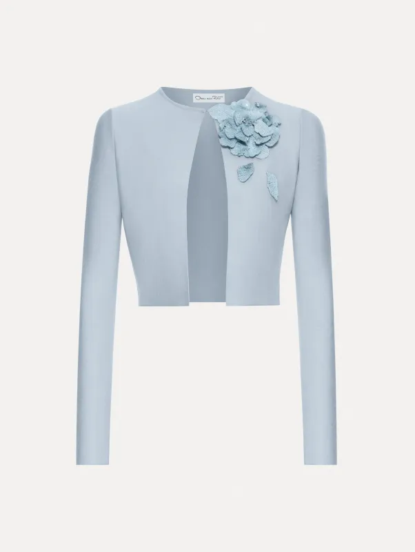 Peony Appliqué Knit Cardigan sold by Oscar de la Renta