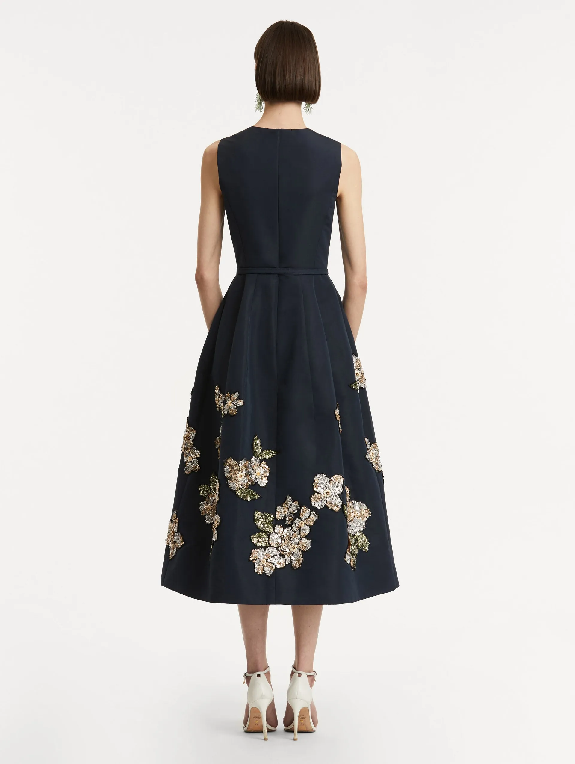 Floral Sequin Embroidered Faille Dress sold by Oscar de la Renta product image thumbnail 3