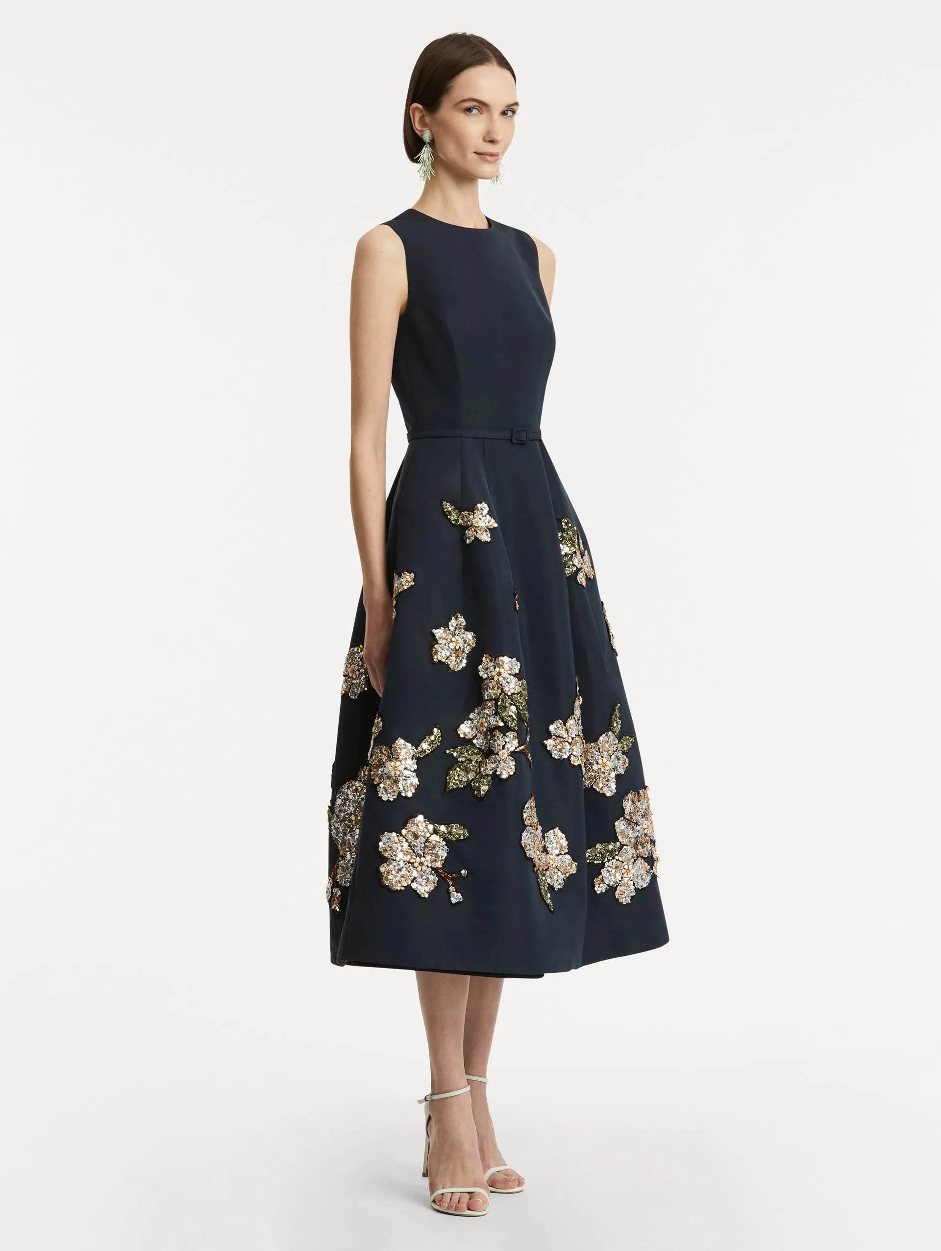 Floral Sequin Embroidered Faille Dress sold by Oscar de la Renta product image thumbnail 4