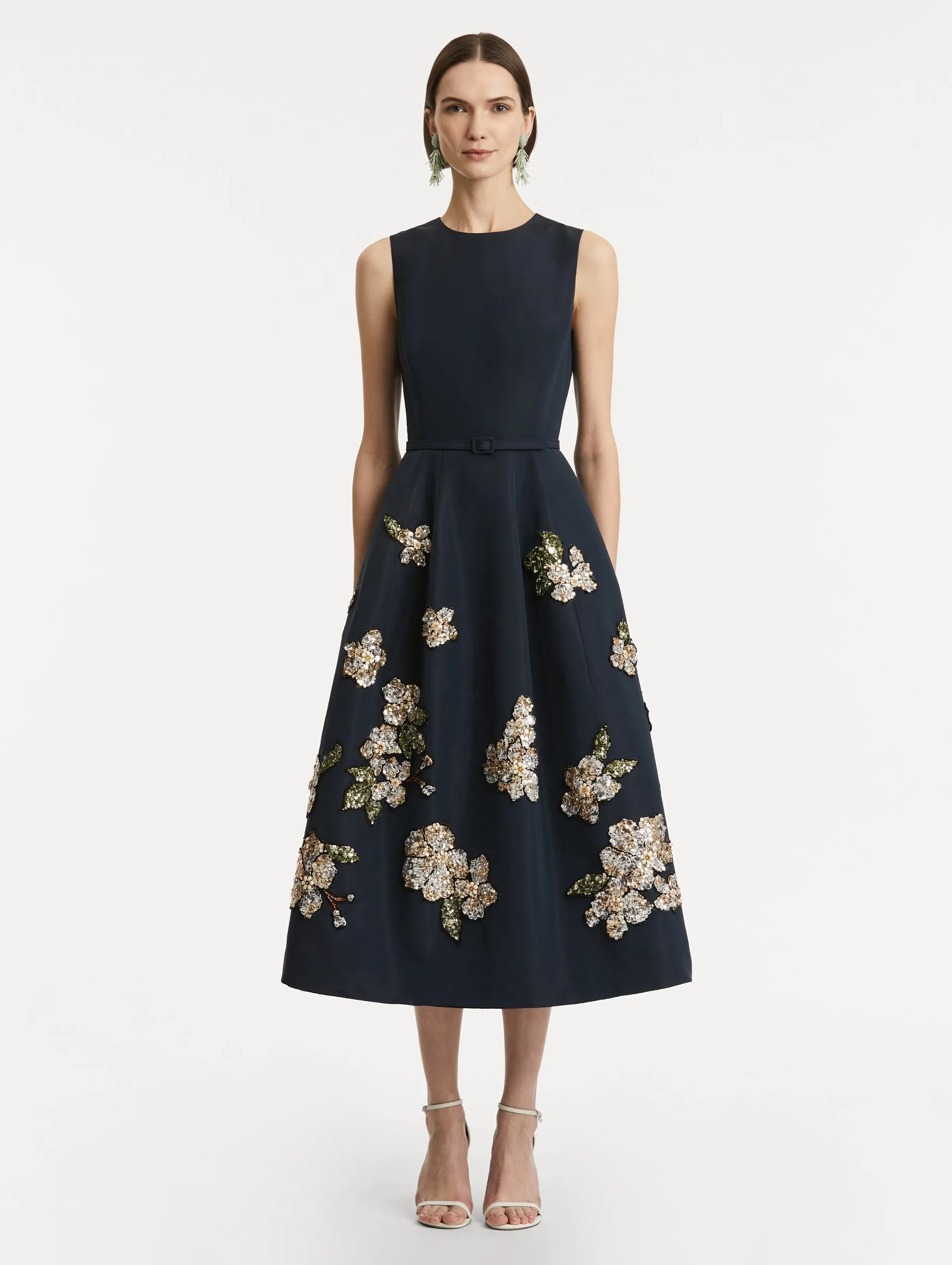 Floral Sequin Embroidered Faille Dress sold by Oscar de la Renta product image thumbnail 2