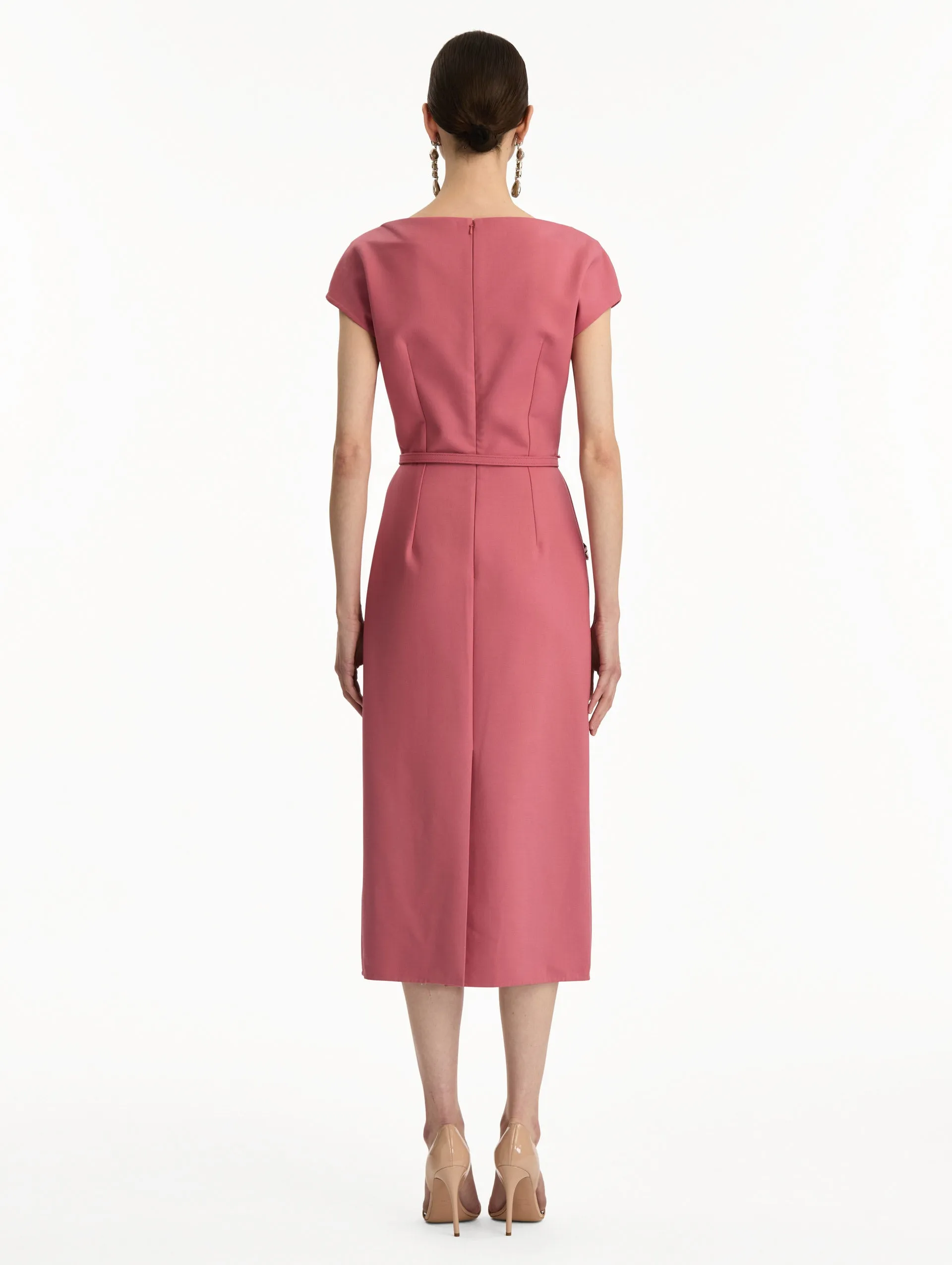 Peony Embroidered Wool Dress sold by Oscar de la Renta product image thumbnail 3