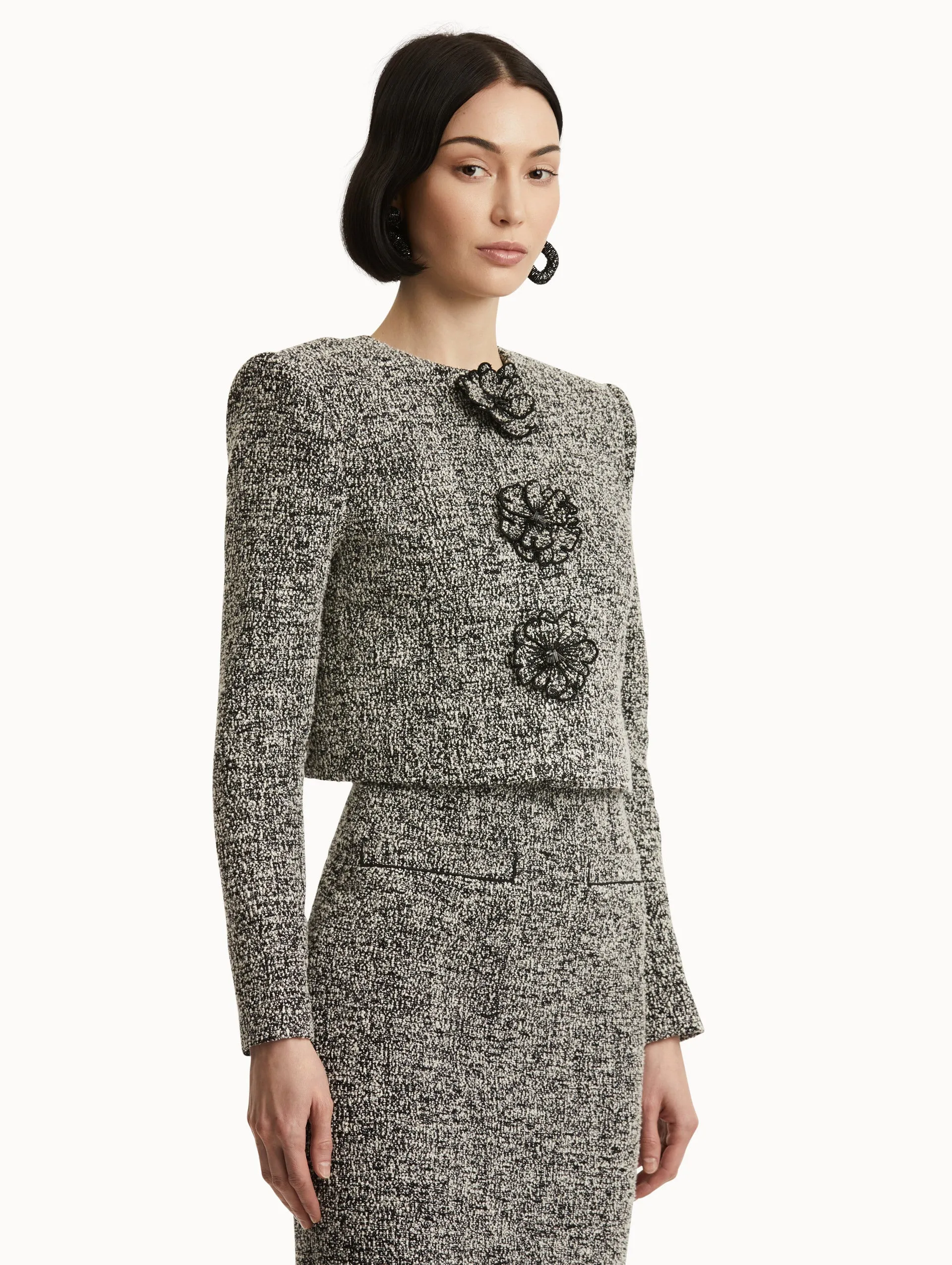 Bouclé Jersey Tweed Jacket sold by Oscar de la Renta product image thumbnail 5