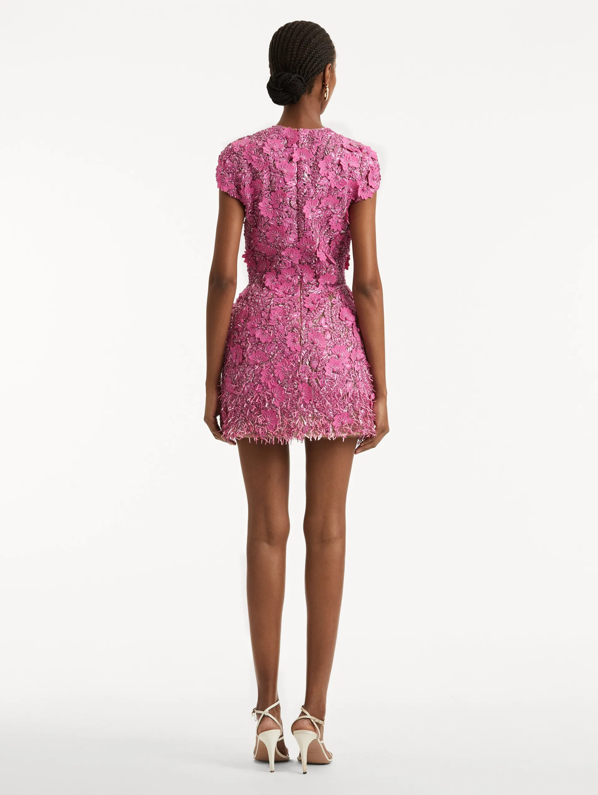 Peony Sequin and Raffia Embroidered Dress sold by Oscar de la Renta product image thumbnail 3