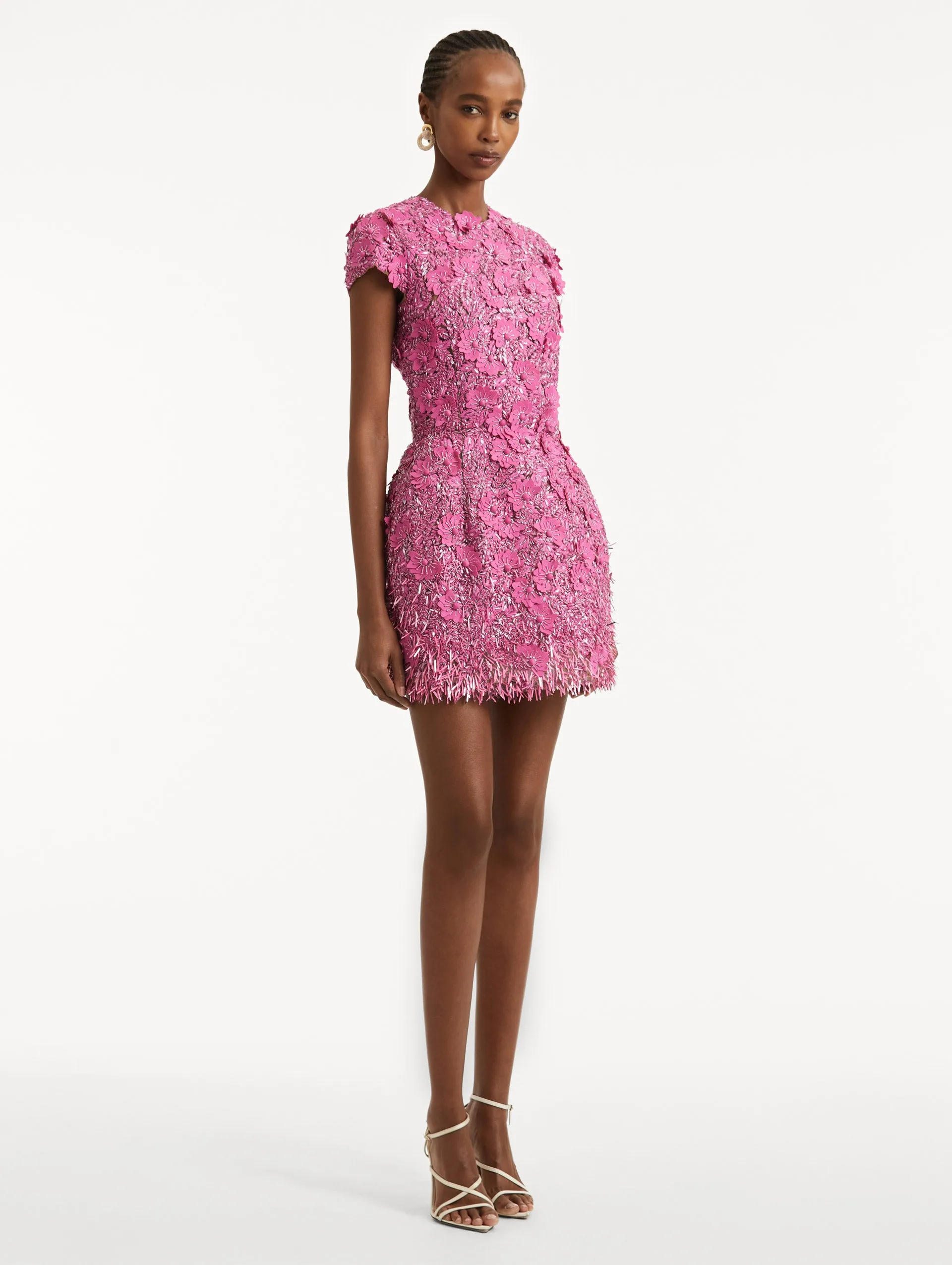 Peony Sequin and Raffia Embroidered Dress sold by Oscar de la Renta product image thumbnail 4