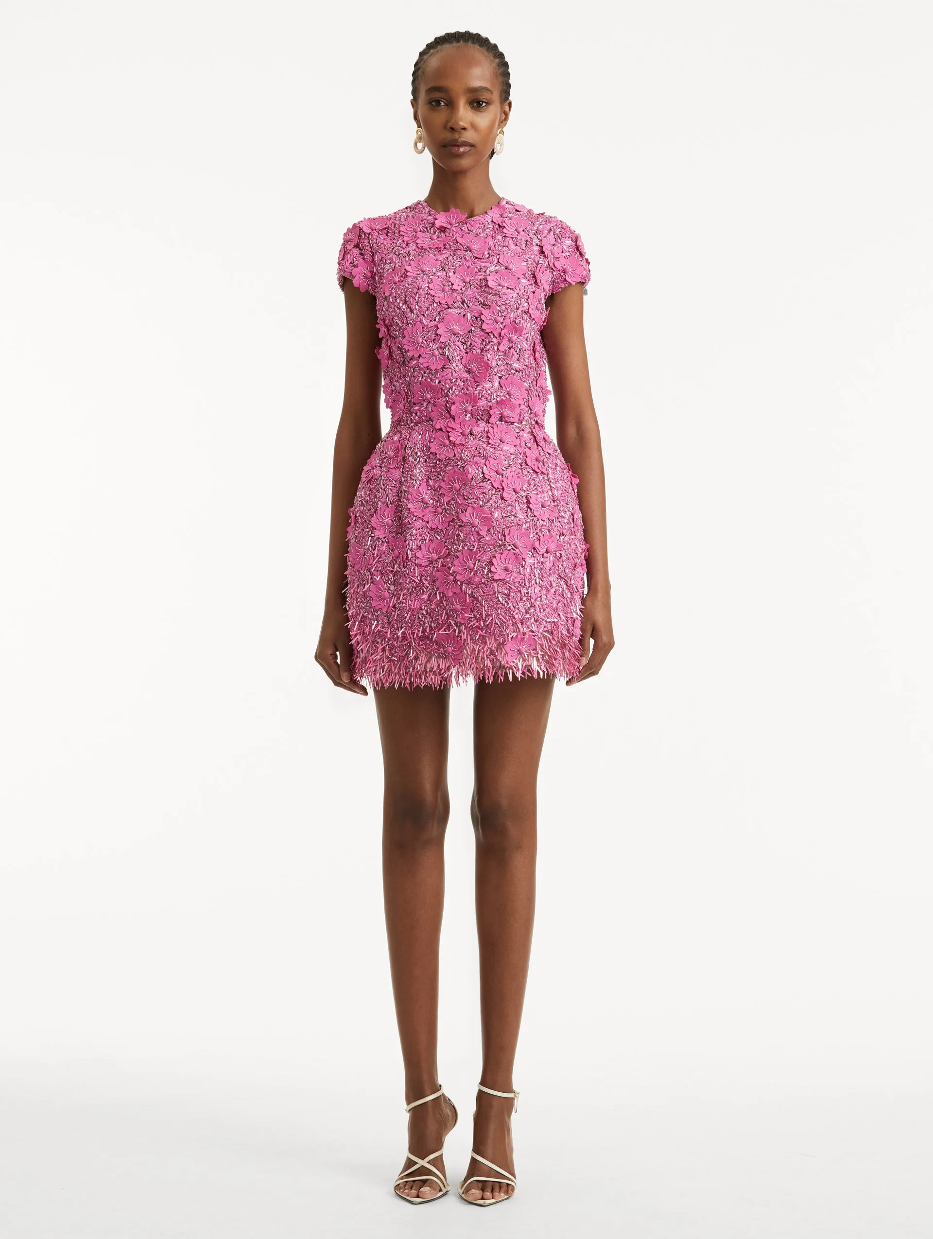 Peony Sequin and Raffia Embroidered Dress sold by Oscar de la Renta product image thumbnail 2