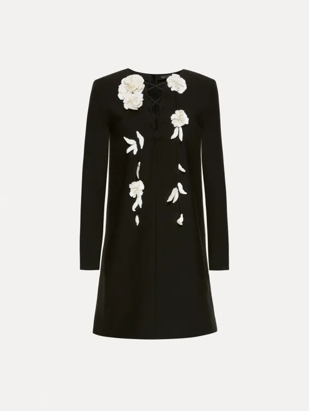 Floral Lace-Up Shift Dress sold by Oscar de la Renta