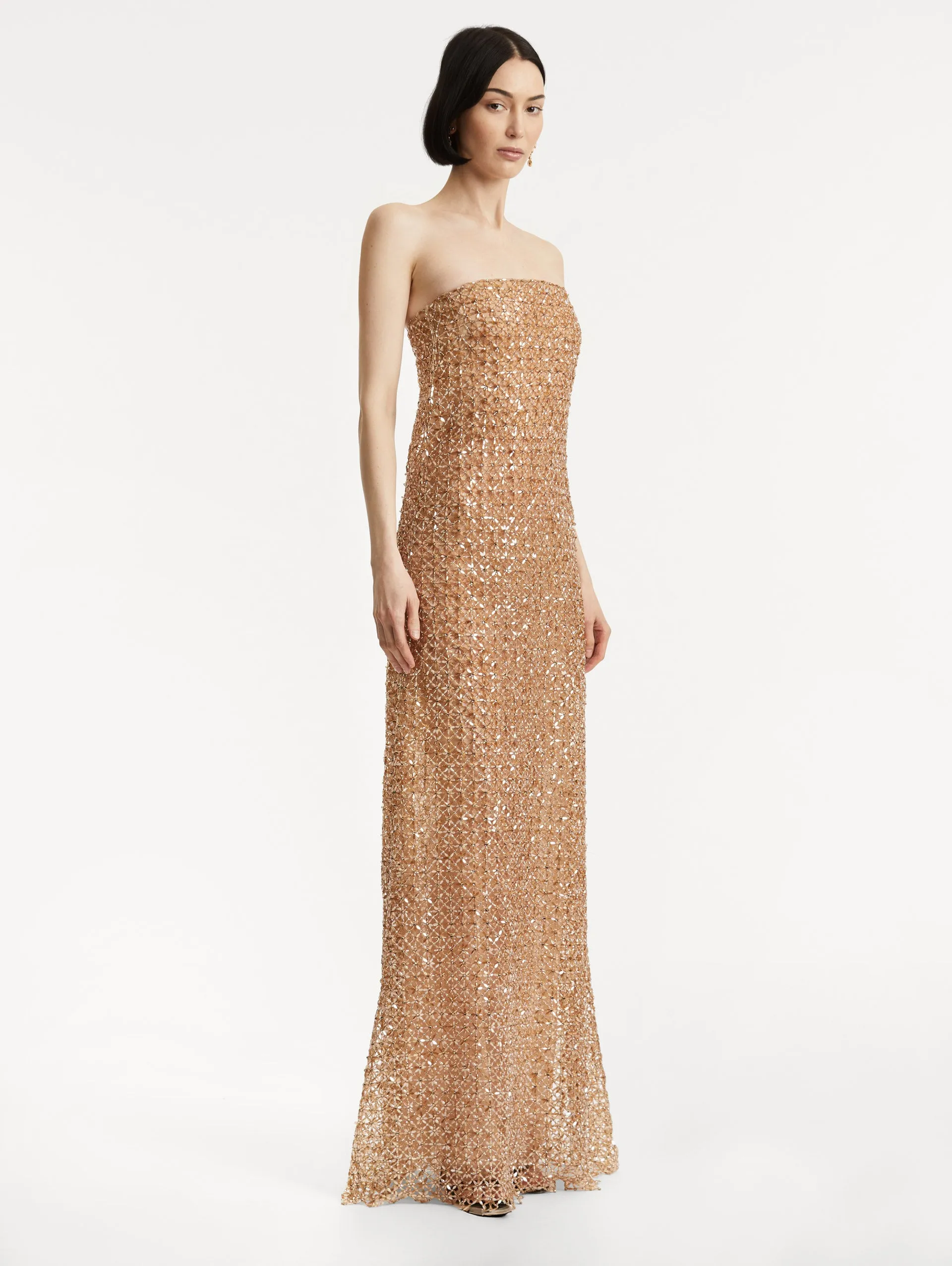 Floral Grid Embroidered Gown sold by Oscar de la Renta product image thumbnail 4