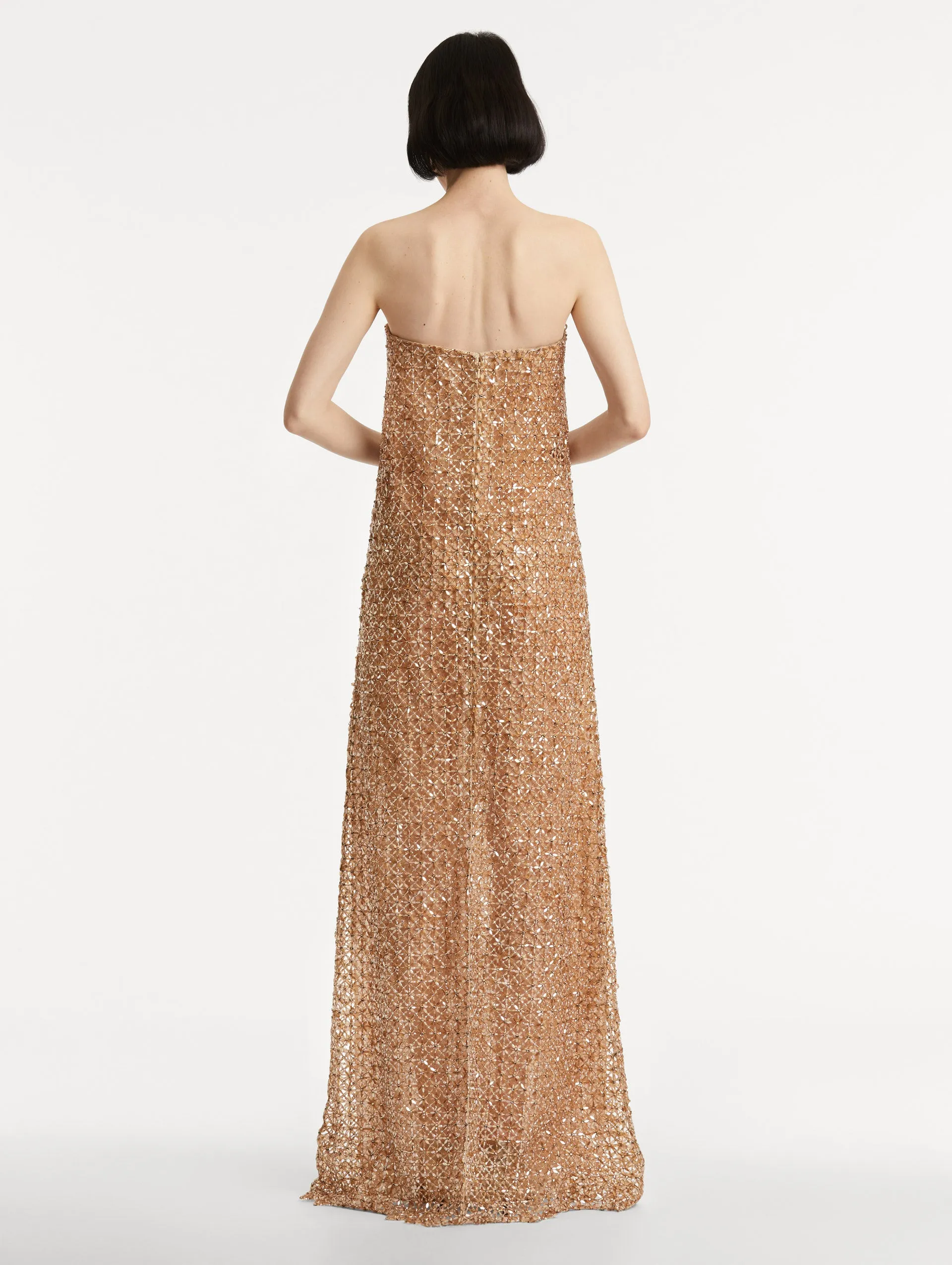 Floral Grid Embroidered Gown sold by Oscar de la Renta product image thumbnail 3