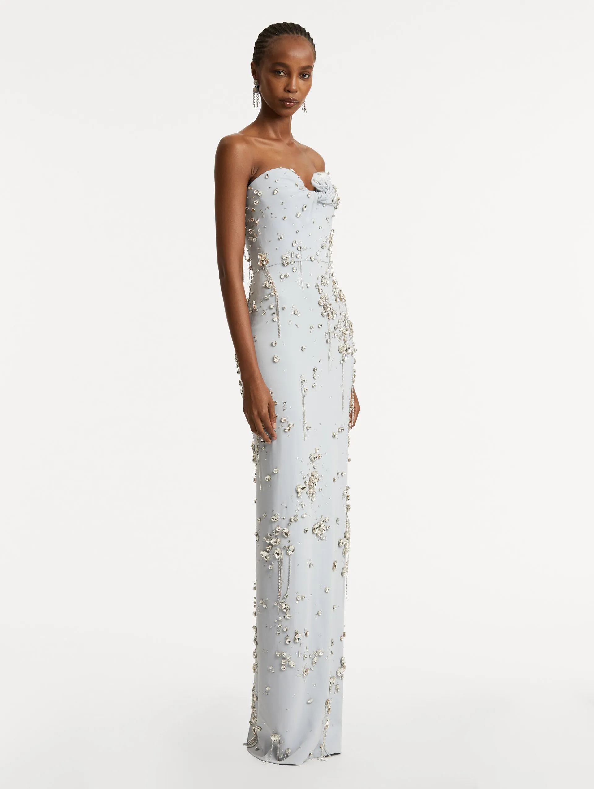 Crystal Cluster Embroidered Strapless Gown sold by Oscar de la Renta product image thumbnail 4
