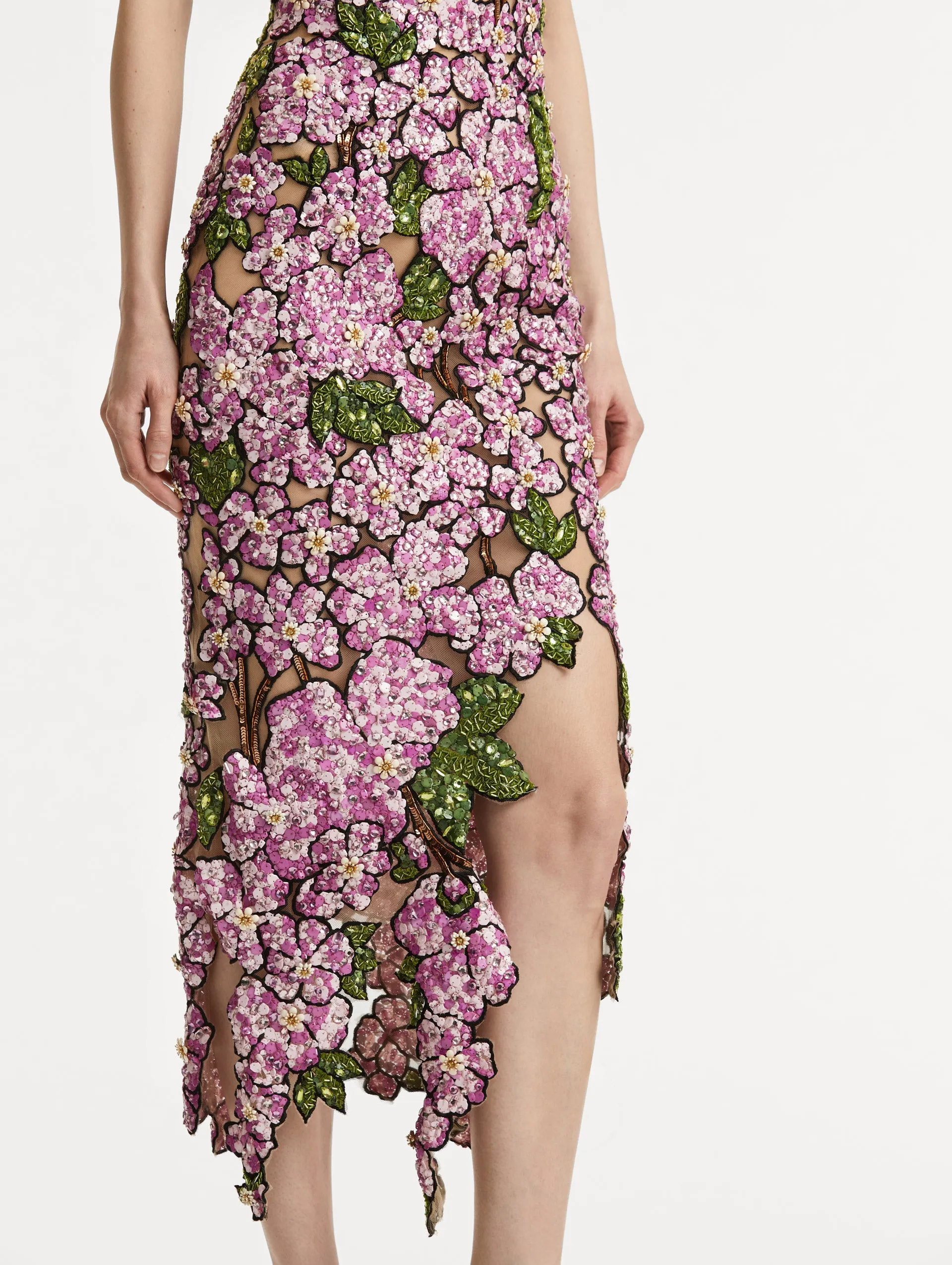 Mosaic Sequin Floral Embroidered Dress sold by Oscar de la Renta product image thumbnail 5