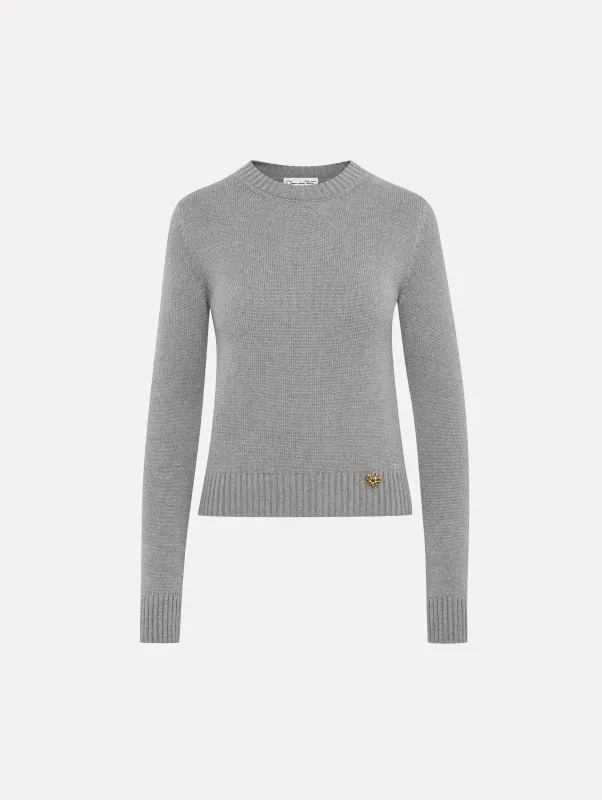 O Flower Cashmere Pullover with Scarf sold by Oscar de la Renta