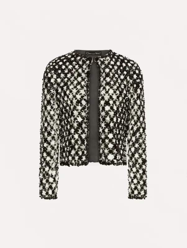 Sequin Floret Embroidered Jacket sold by Oscar de la Renta