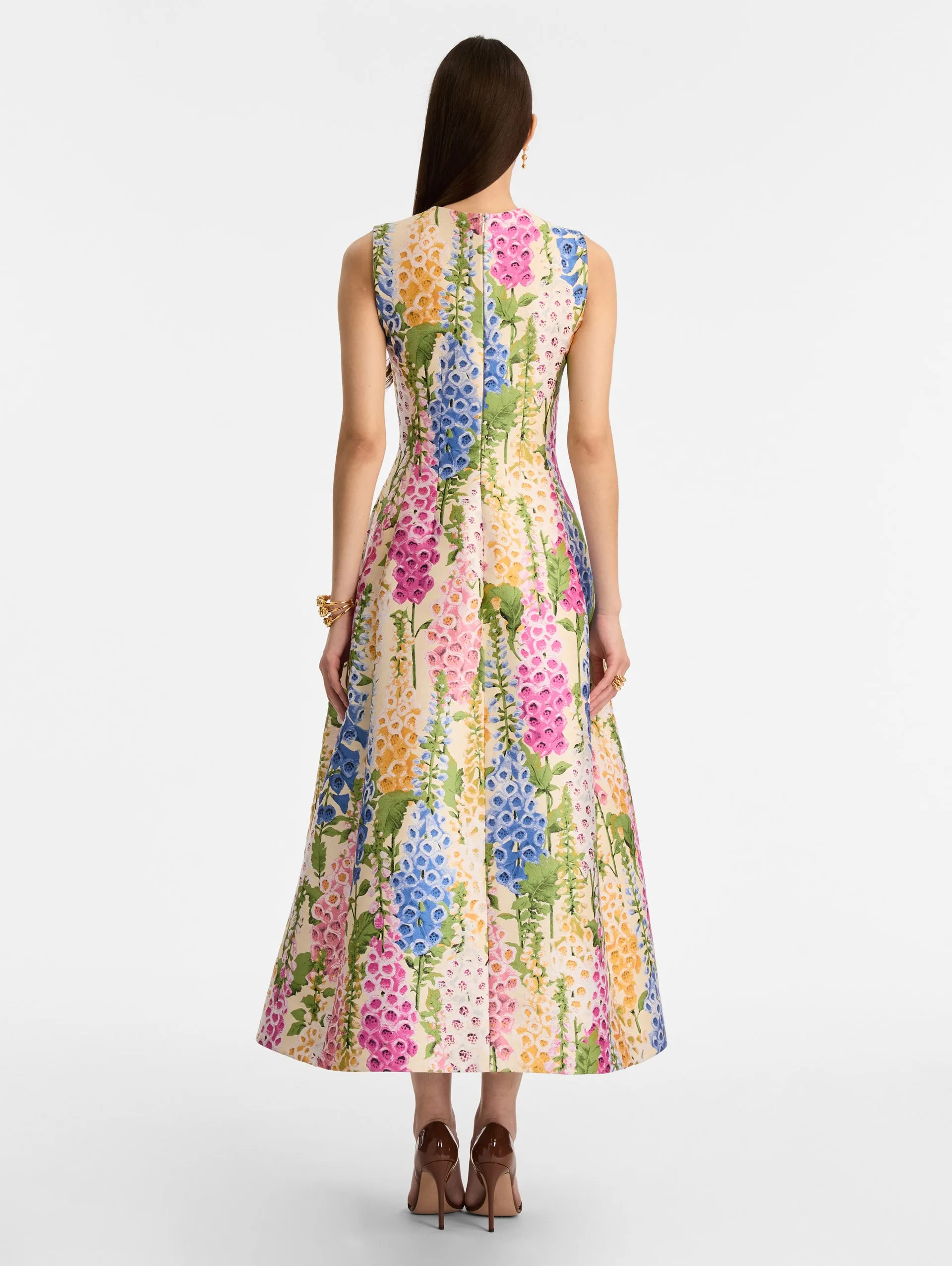 Foxglove Jacquard Cocktail Dress sold by Oscar de la Renta product image thumbnail 3