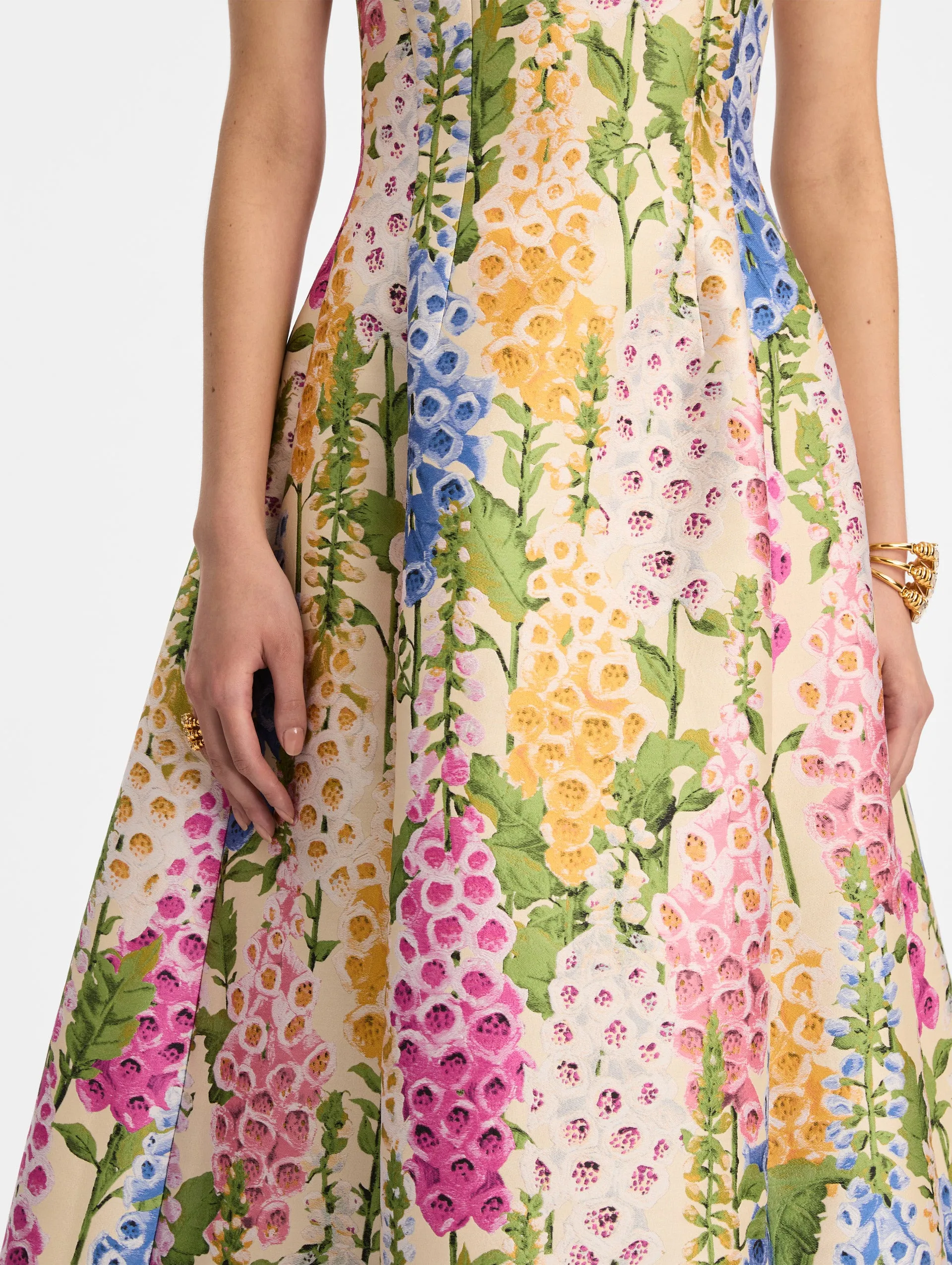 Foxglove Jacquard Cocktail Dress sold by Oscar de la Renta product image thumbnail 5