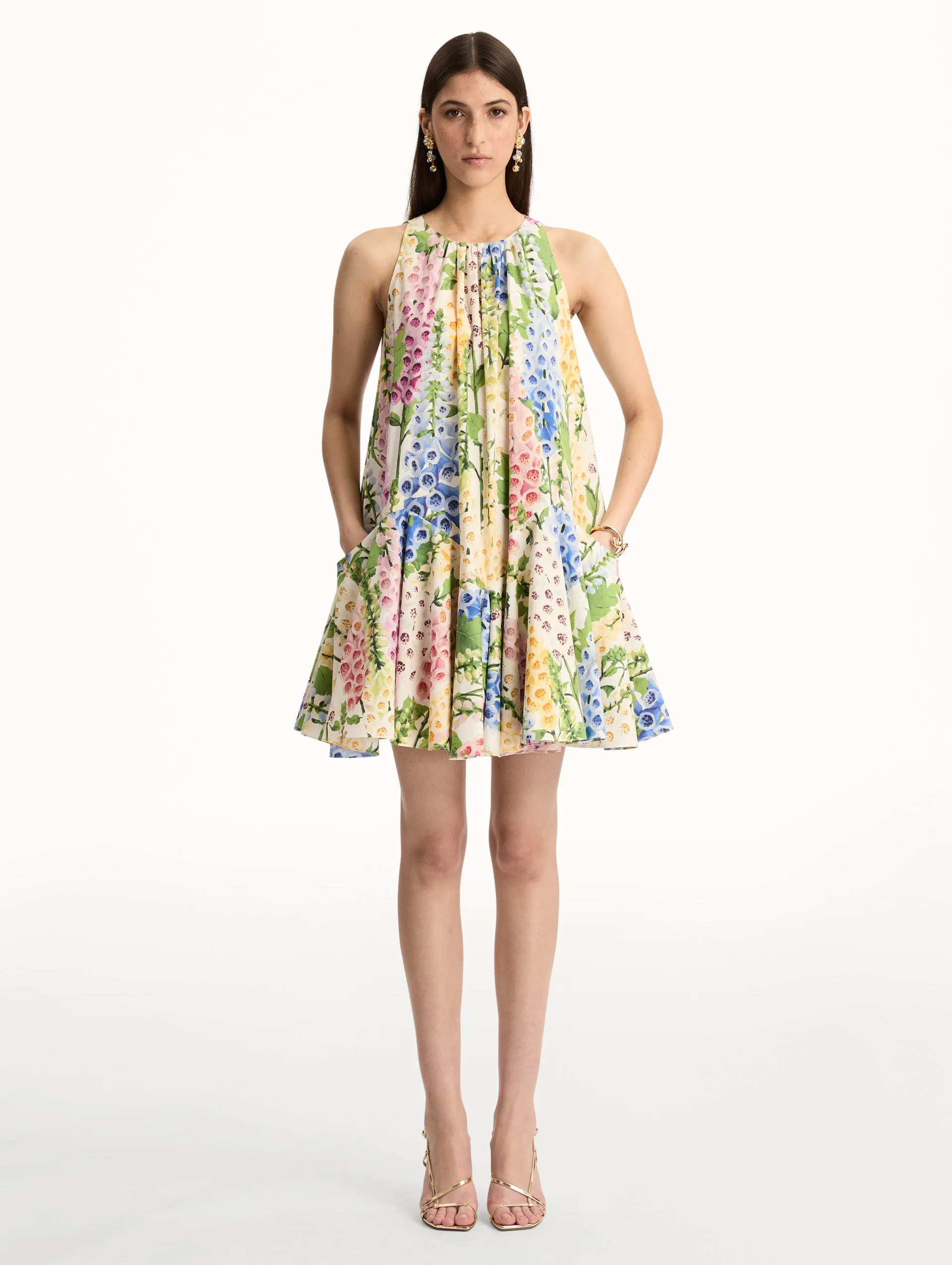 Foxglove Cotton Poplin Trapeze Dress sold by Oscar de la Renta product image thumbnail 2
