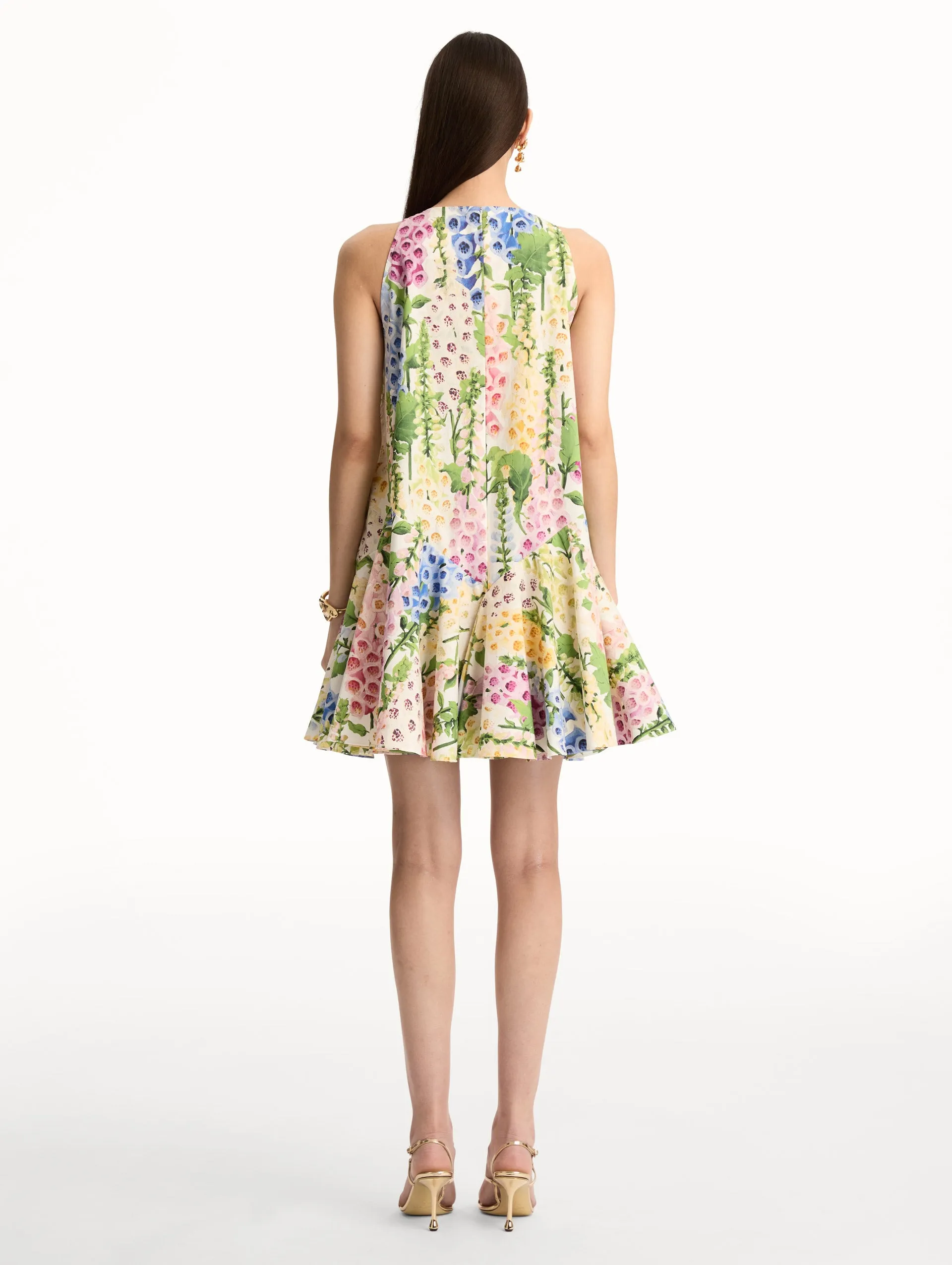 Foxglove Cotton Poplin Trapeze Dress sold by Oscar de la Renta product image thumbnail 3