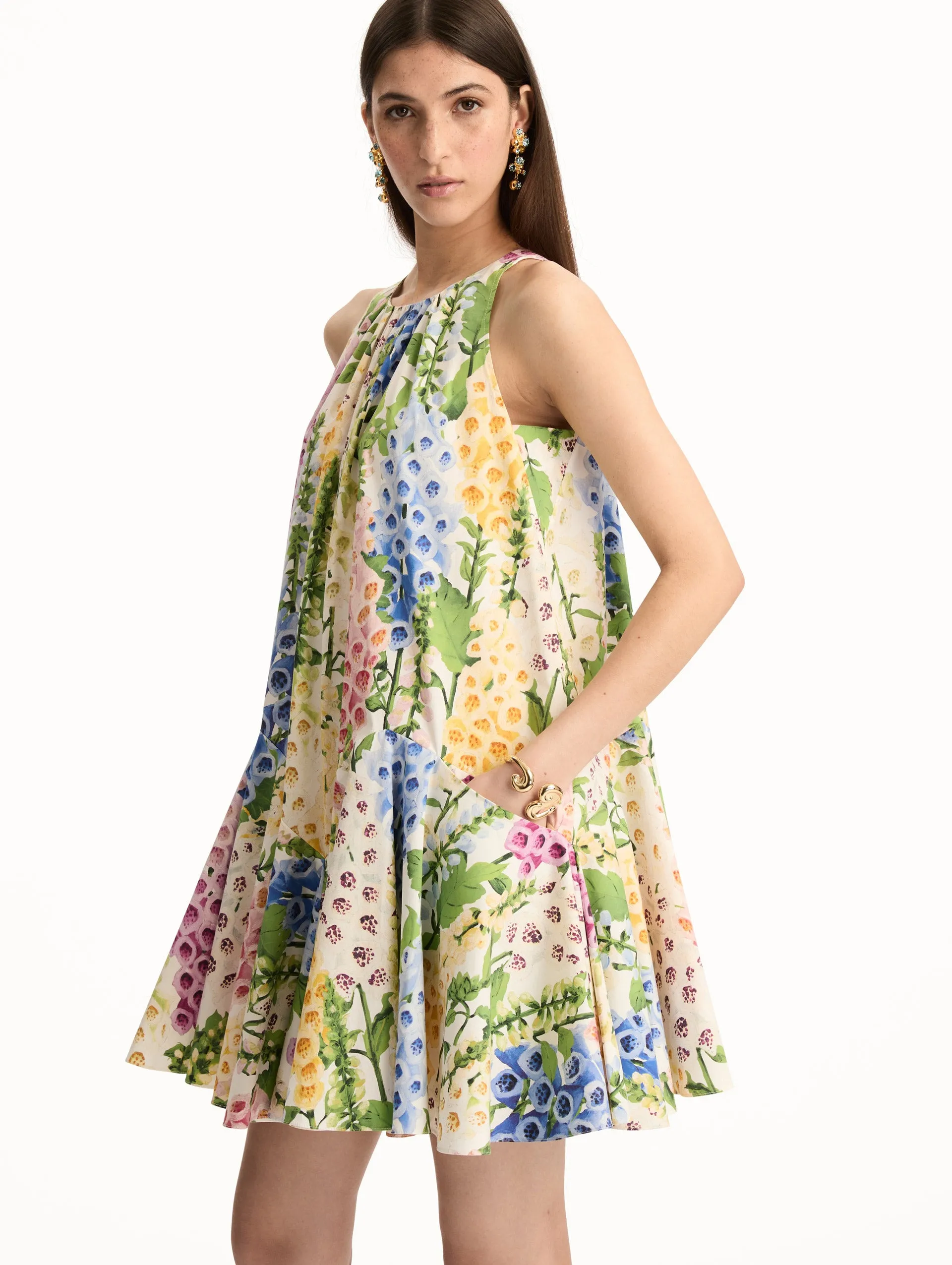 Foxglove Cotton Poplin Trapeze Dress sold by Oscar de la Renta product image thumbnail 5