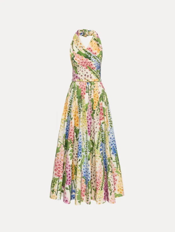 Foxglove Cotton Poplin Halter Dress sold by Oscar de la Renta