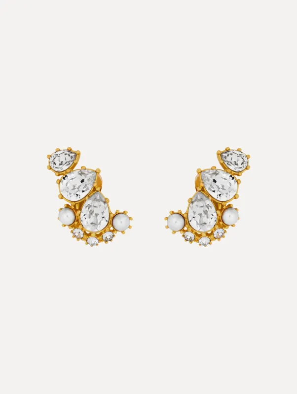 Faceted Crystal Cuff Clip-On Earrings sold by Oscar de la Renta