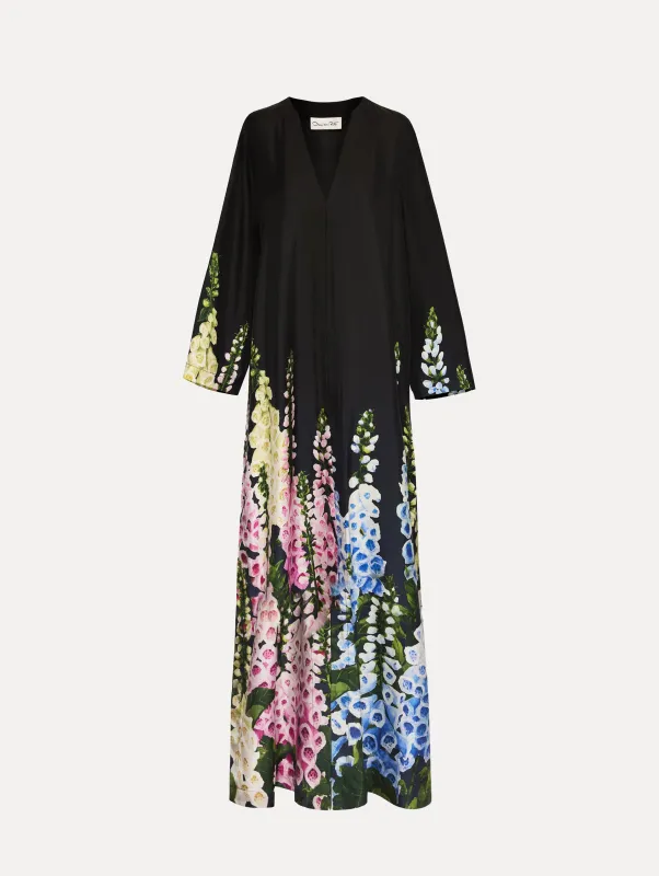 Degradé Foxglove Silk Twill Caftan sold by Oscar de la Renta