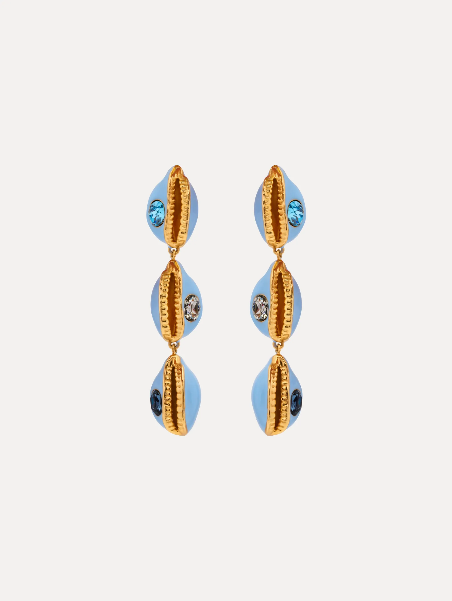 Cowrie Shell Drop Clip-On Earrings sold by Oscar de la Renta