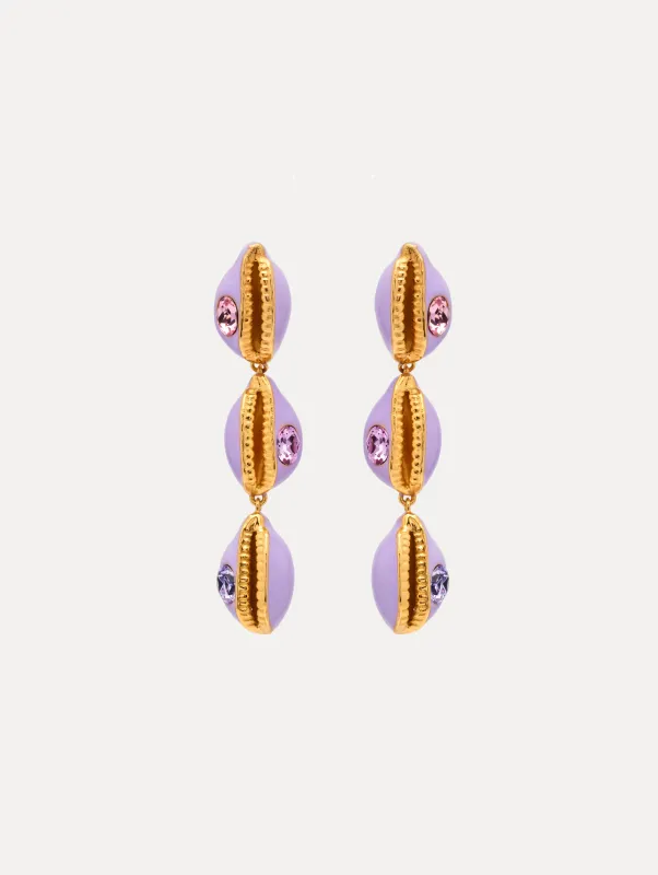 Cowrie Shell Drop Clip-On Earrings sold by Oscar de la Renta