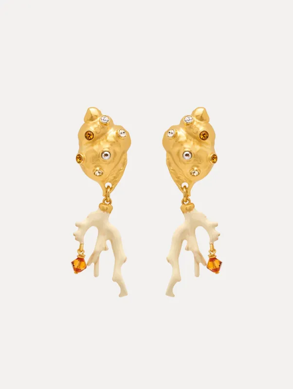 Seashell and Coral Clip-On Earrings sold by Oscar de la Renta