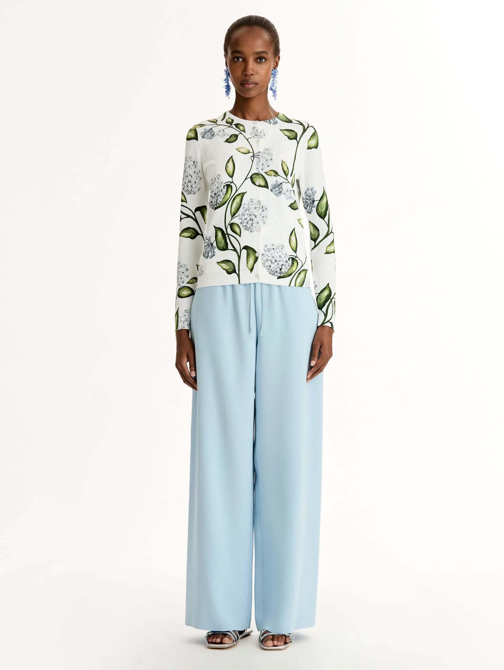 Porcelain Flower Printed Cardigan sold by Oscar de la Renta