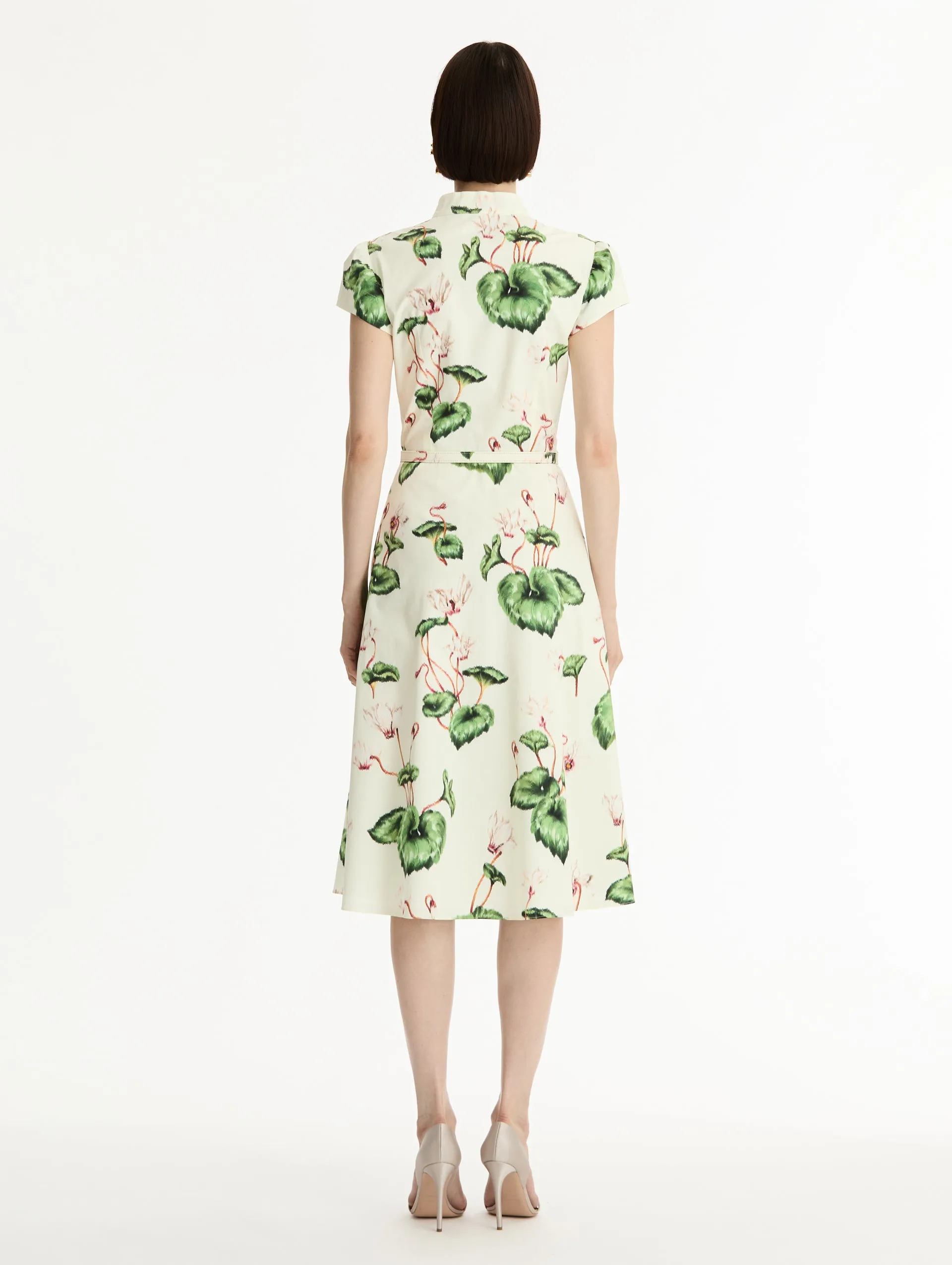 Chine Cyclamen Cotton Poplin Cap Sleeve Dress sold by Oscar de la Renta product image thumbnail 2