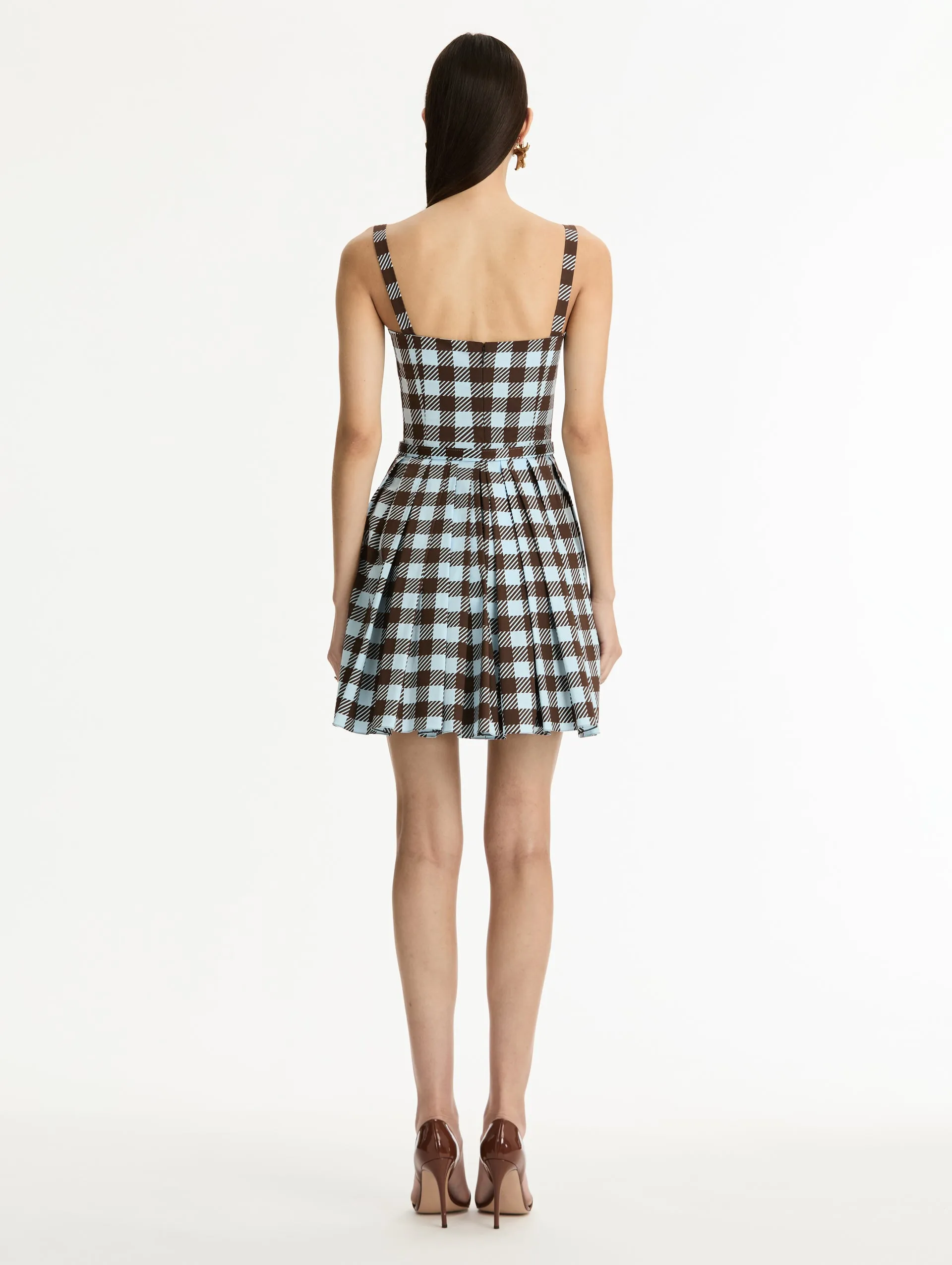 Gingham Cotton Poplin Sleeveless Dress sold by Oscar de la Renta product image thumbnail 2