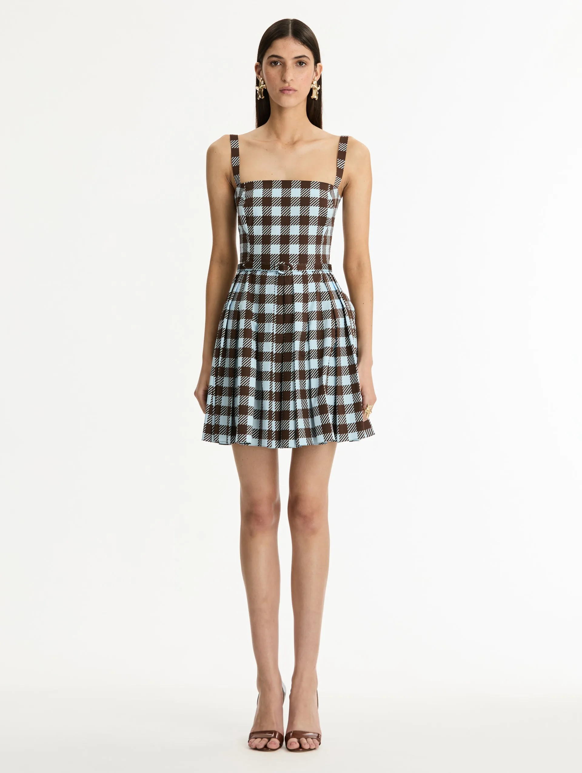 Gingham Cotton Poplin Sleeveless Dress sold by Oscar de la Renta