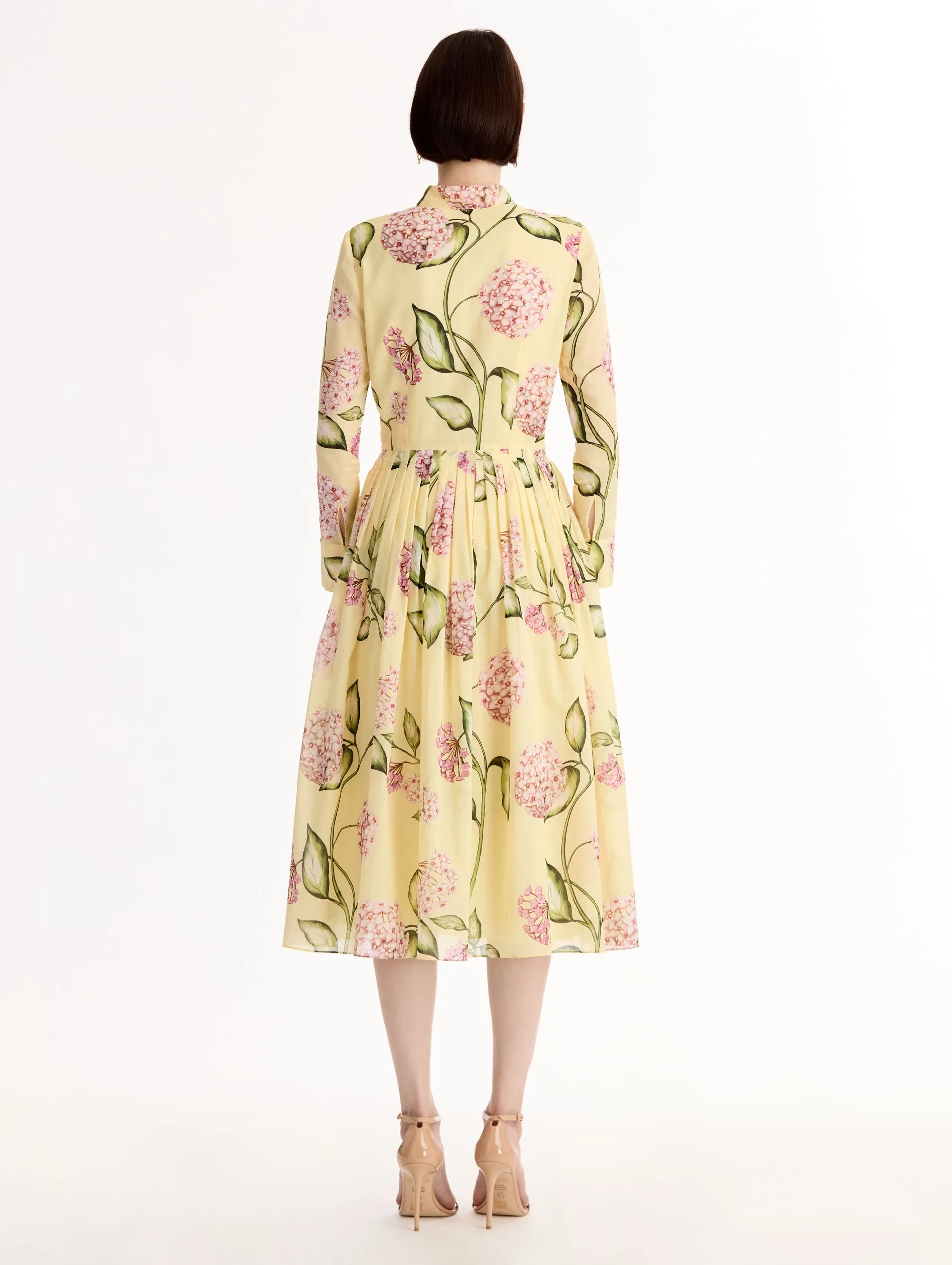 Porcelain Flower Cotton Poplin Long-Sleeve Dress sold by Oscar de la Renta product image thumbnail 2