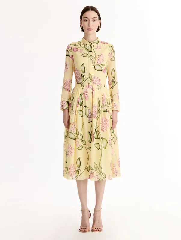 Porcelain Flower Cotton Poplin Long-Sleeve Dress sold by Oscar de la Renta