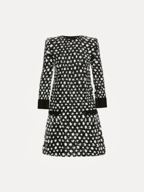 Sequin Floret Embroidered Dress sold by Oscar de la Renta