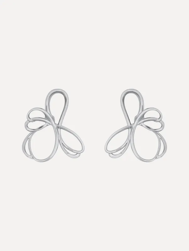 Threaded Flower Asymmetrical Clip-On Earrings sold by Oscar de la Renta