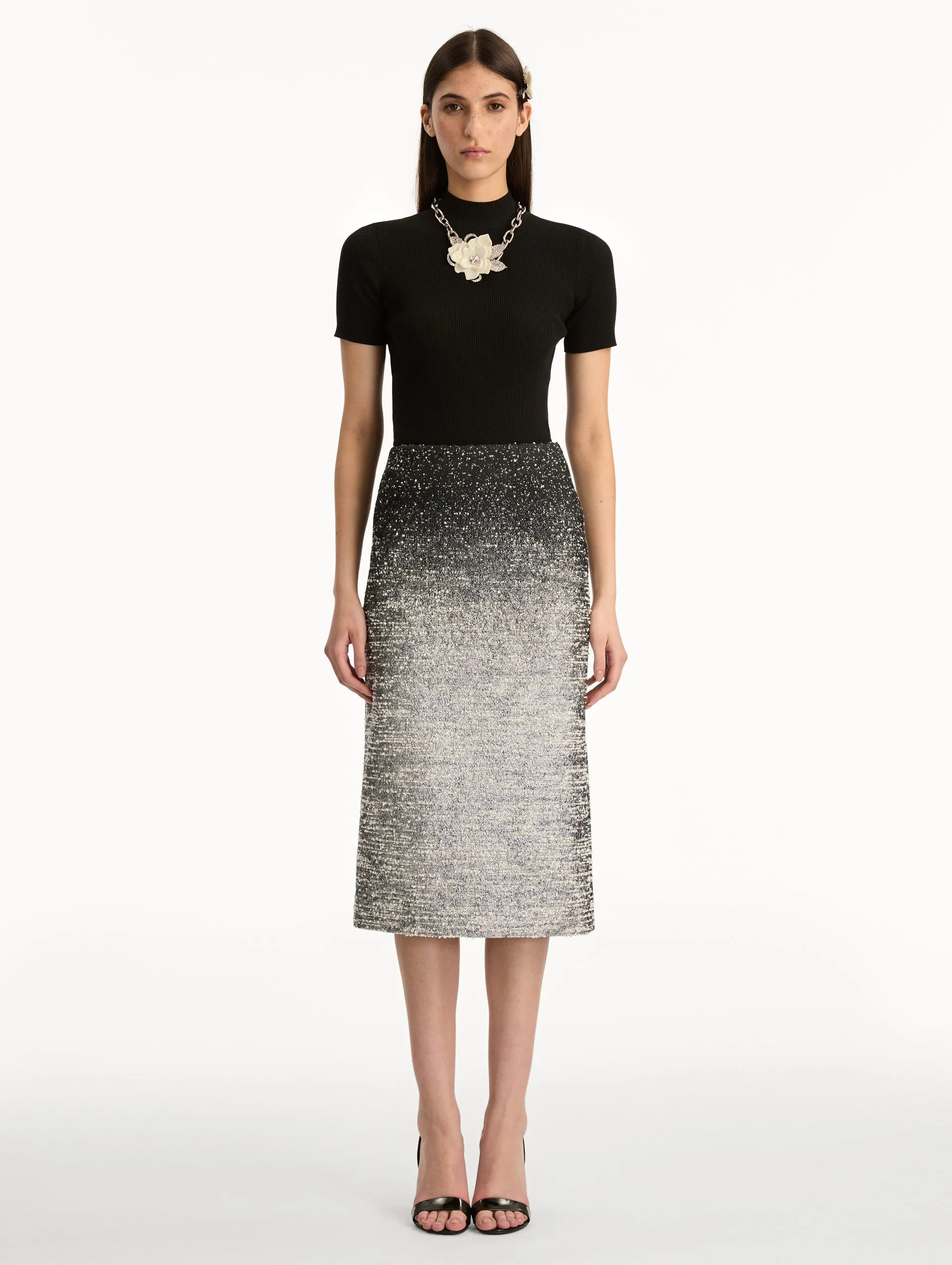 Ombré Lurex Bouclé Jacquard Skirt sold by Oscar de la Renta product image thumbnail 2