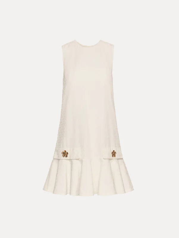 Oscar Chain-Link Cotton Poplin Dress made by Oscar de la Renta