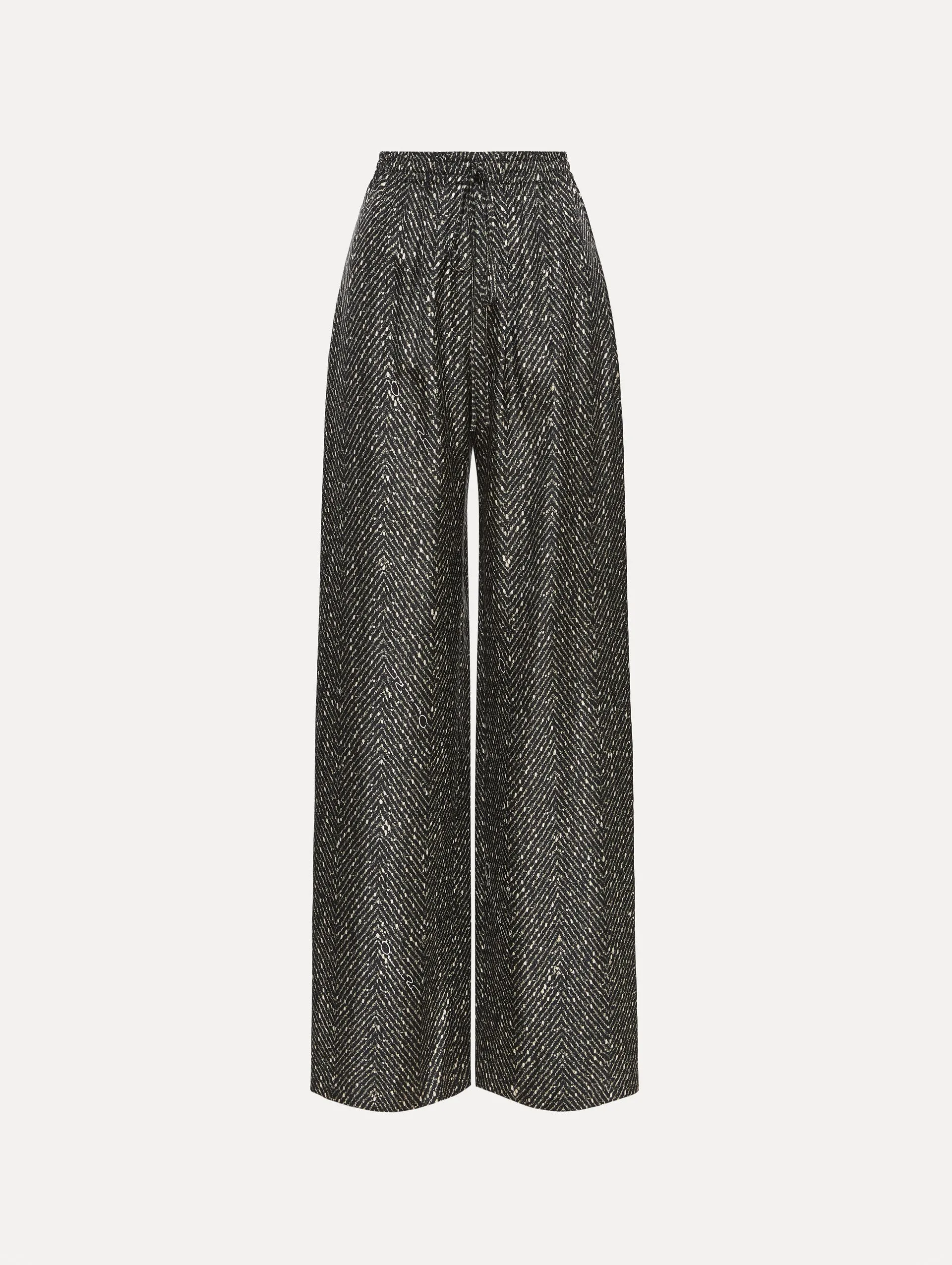 Chevron Silk Twill Drawstring Pant sold by Oscar de la Renta