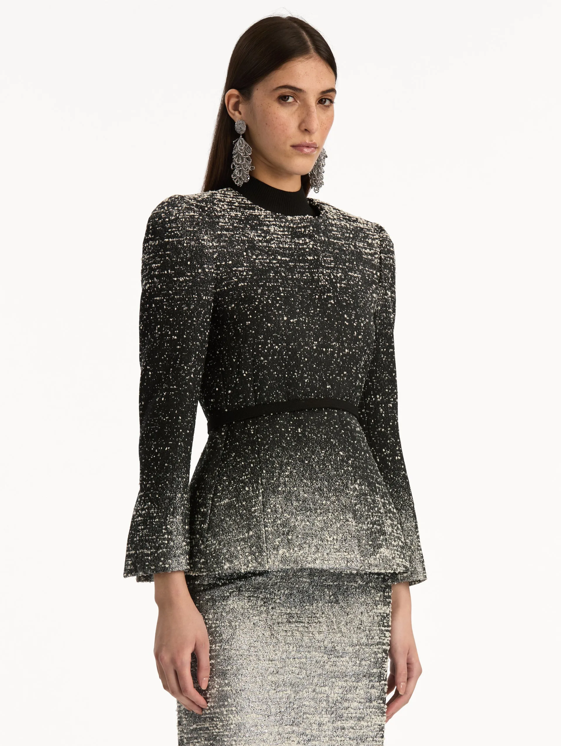 Ombré Lurex Bouclé Jacquard Jacket sold by Oscar de la Renta product image thumbnail 5