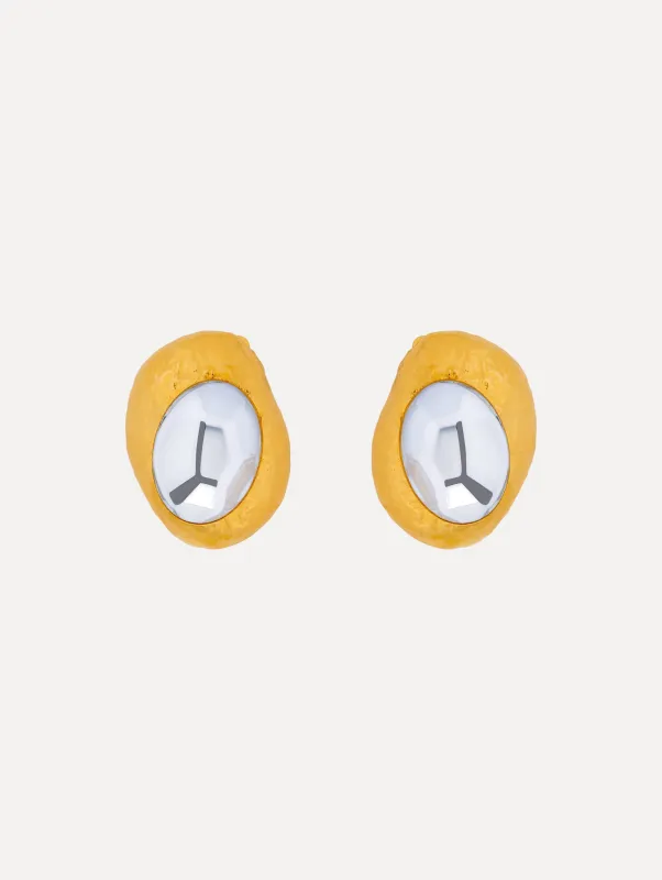 Hammered Oval Clip-On Earrings sold by Oscar de la Renta