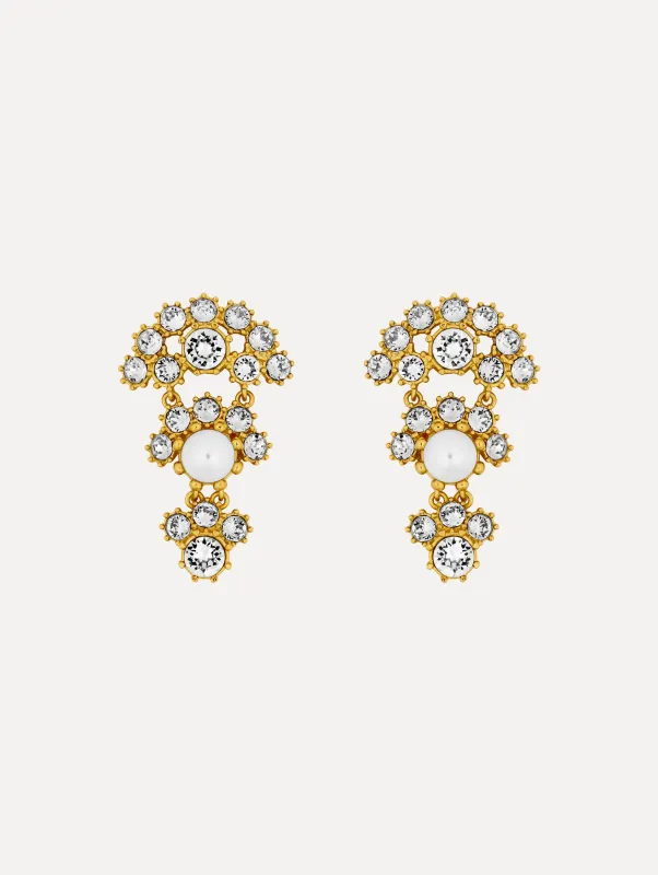 Faceted Crystal Arch Drop Earrings sold by Oscar de la Renta