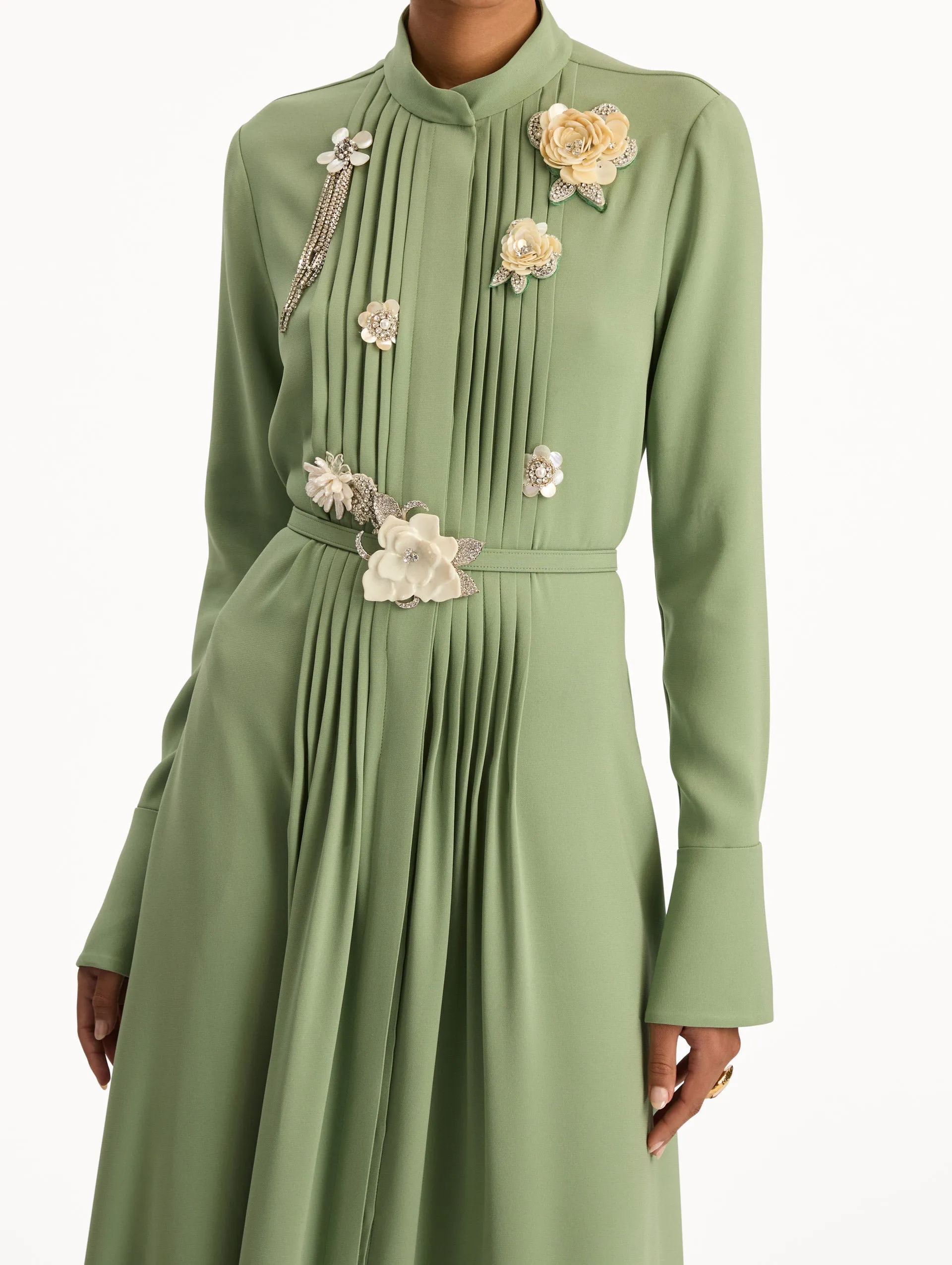 Brooch Embroidered Long Sleeve Caftan sold by Oscar de la Renta product image thumbnail 5