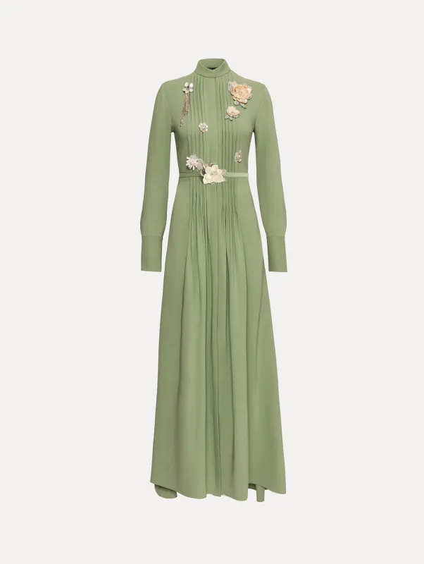 Brooch Embroidered Long Sleeve Caftan sold by Oscar de la Renta