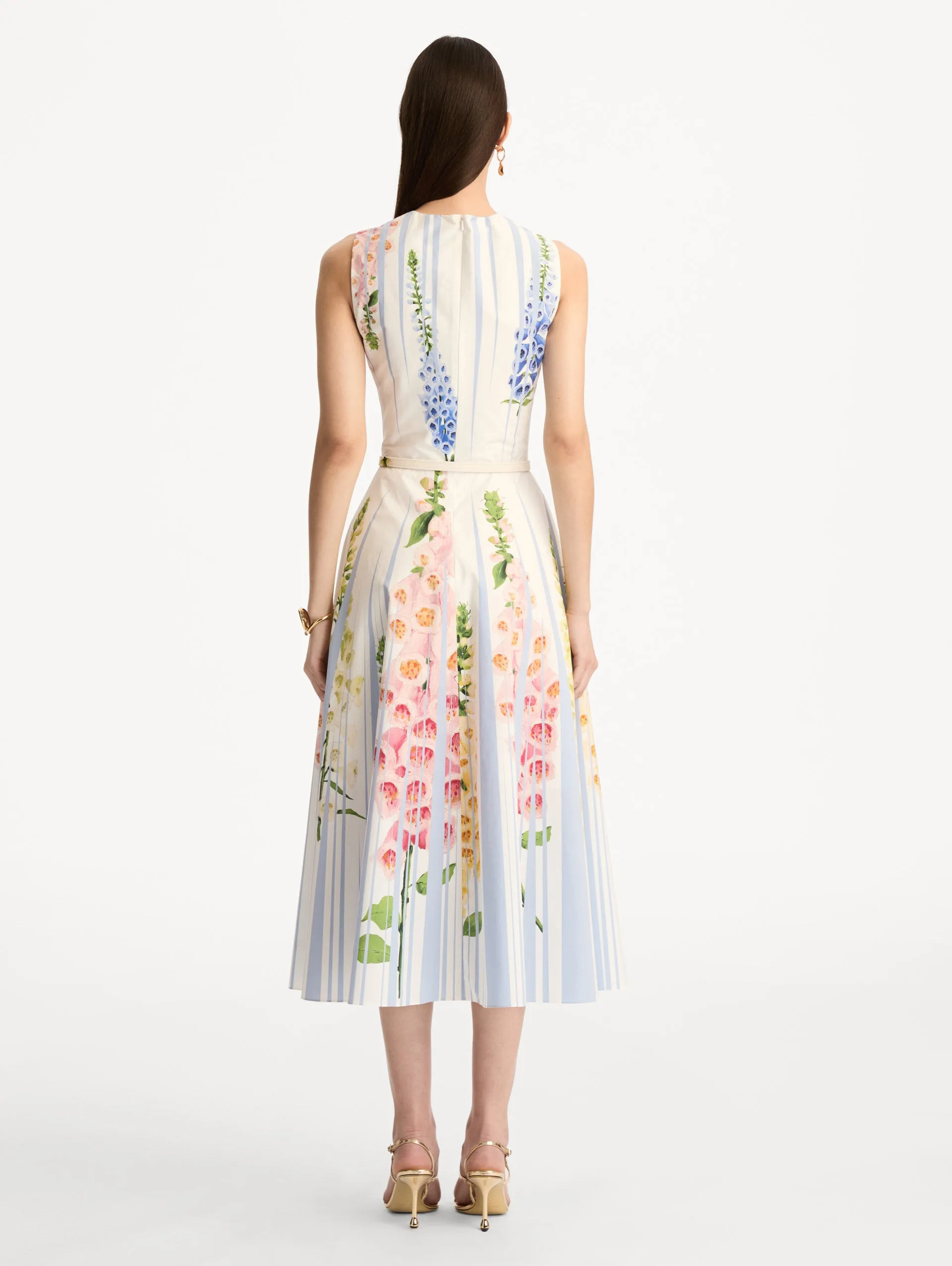 Foxglove Trompe L’oeil Cotton Poplin Dress sold by Oscar de la Renta product image thumbnail 3
