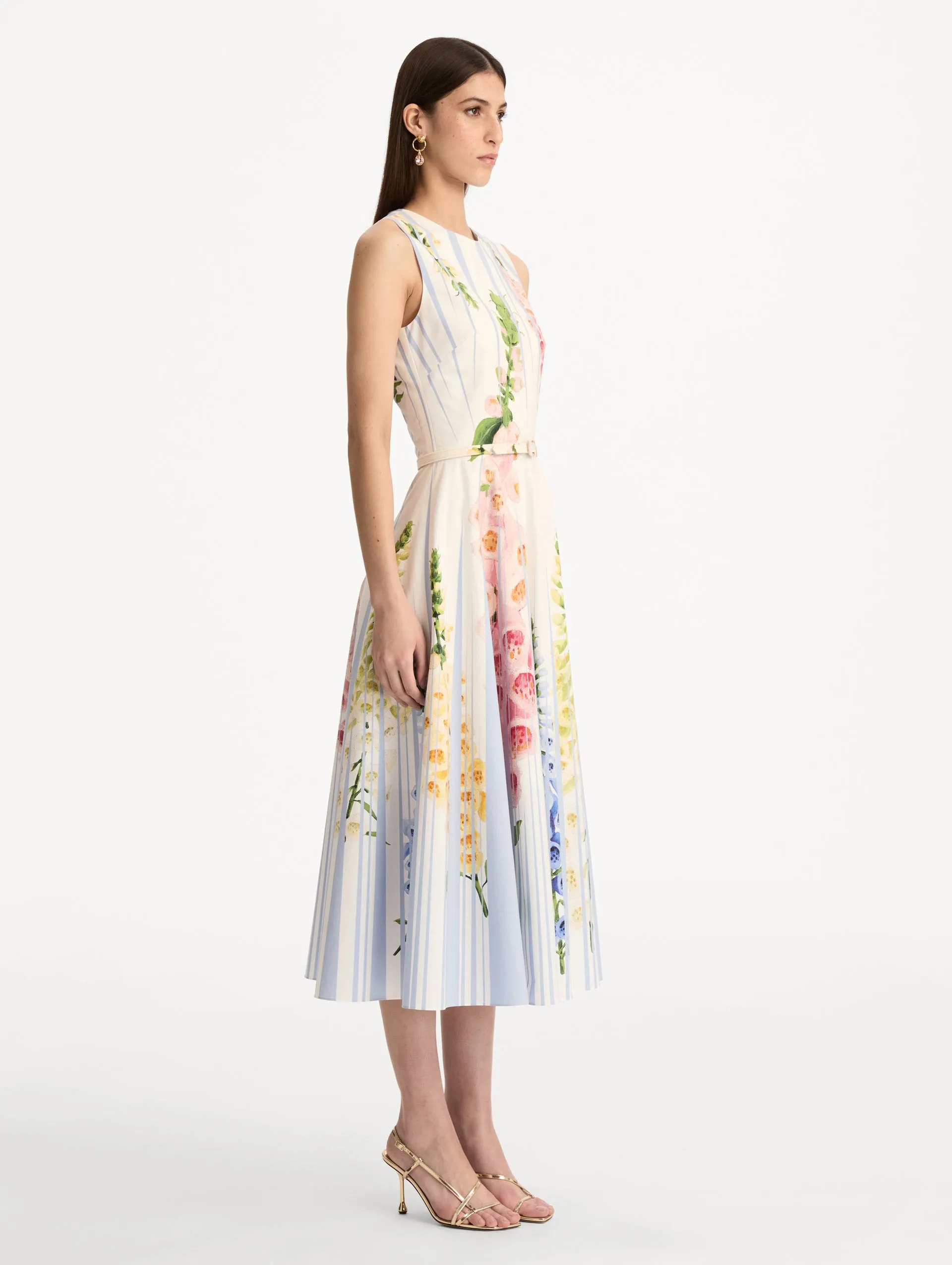 Foxglove Trompe L’oeil Cotton Poplin Dress sold by Oscar de la Renta product image thumbnail 4